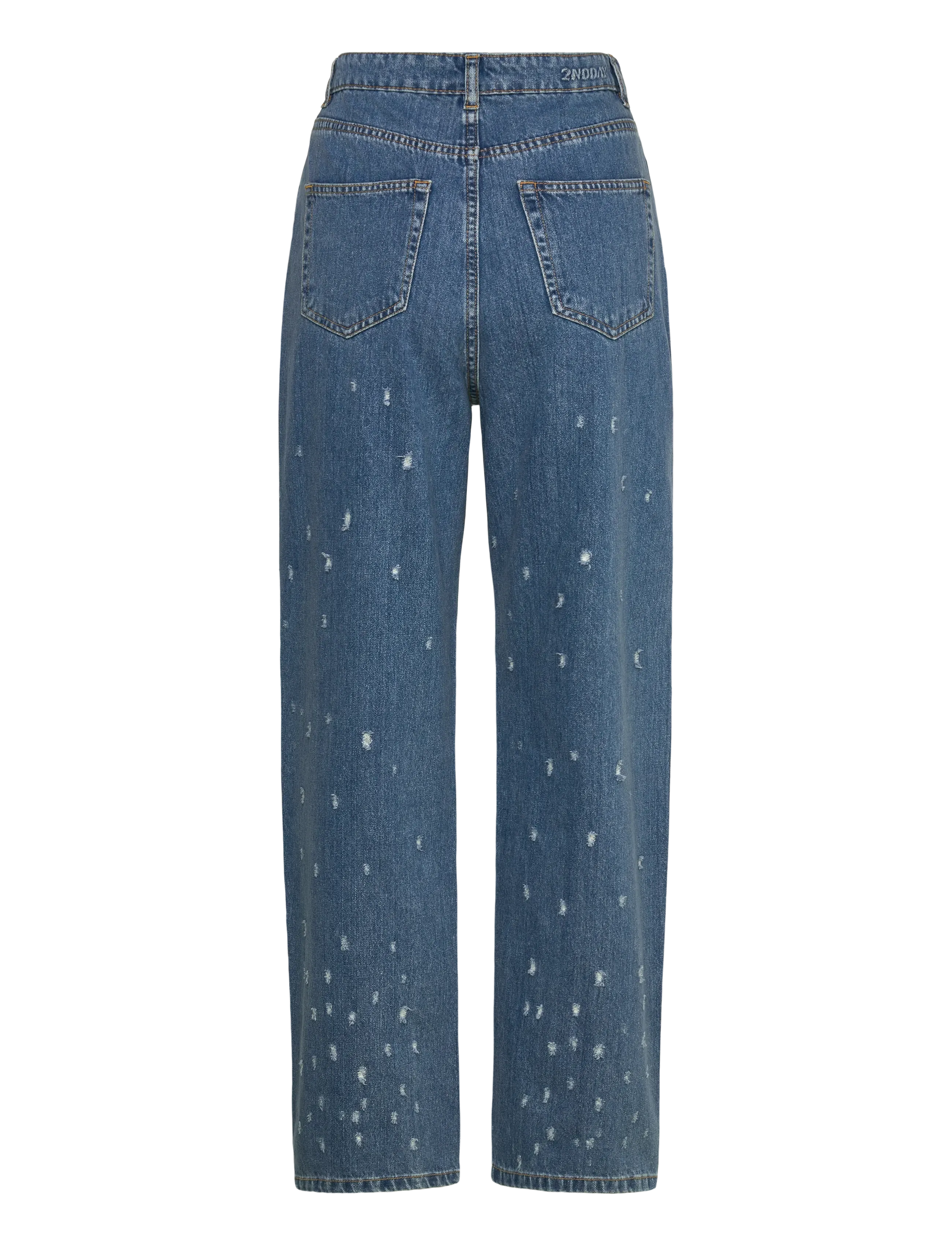 2NDDAY - 2ND Flossy - Distressed Denim - straight jeans - d019 mid blue - 1