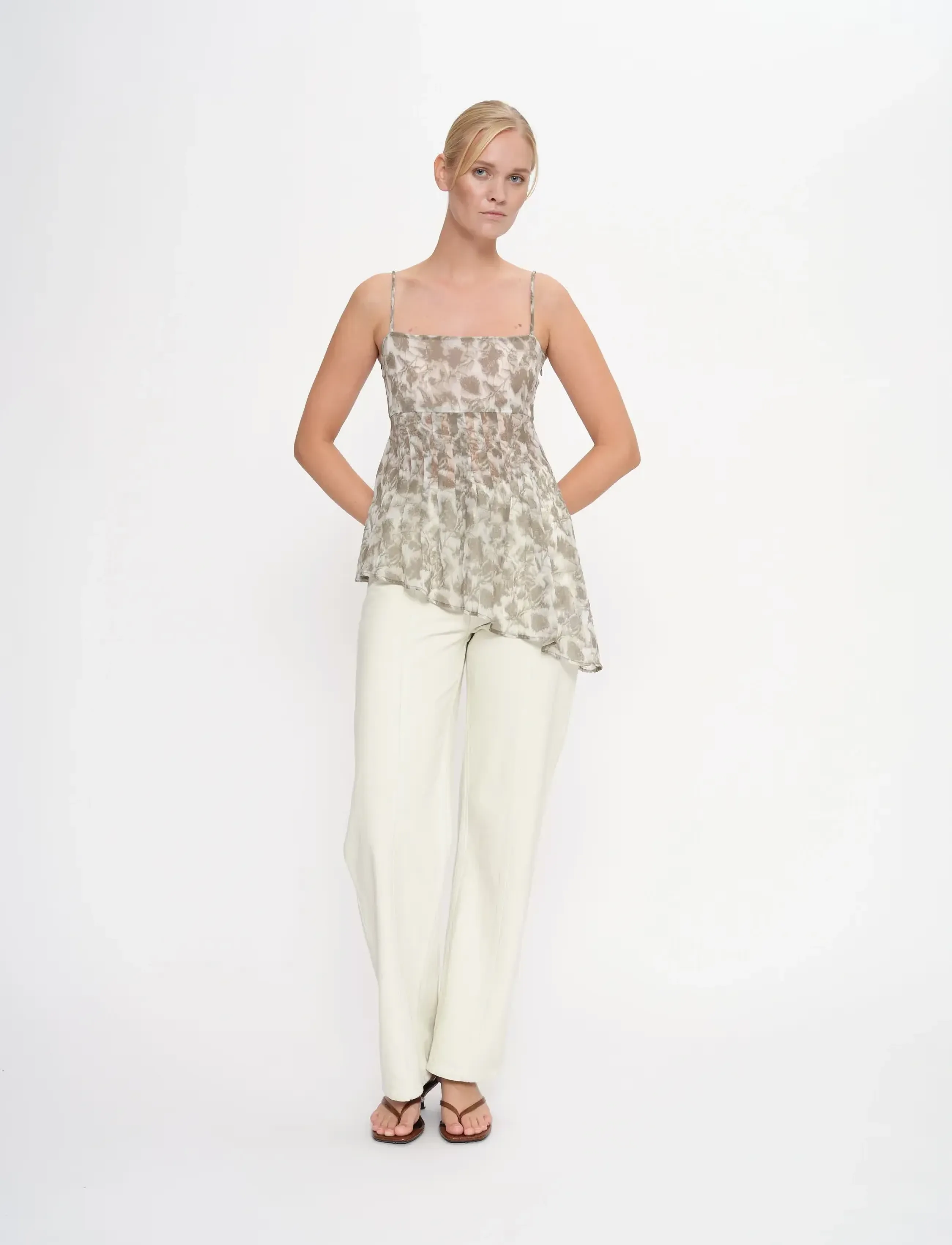 2NDDAY - 2ND Rode - Solid Twill - wide leg jeans - 136106 green tint - 5