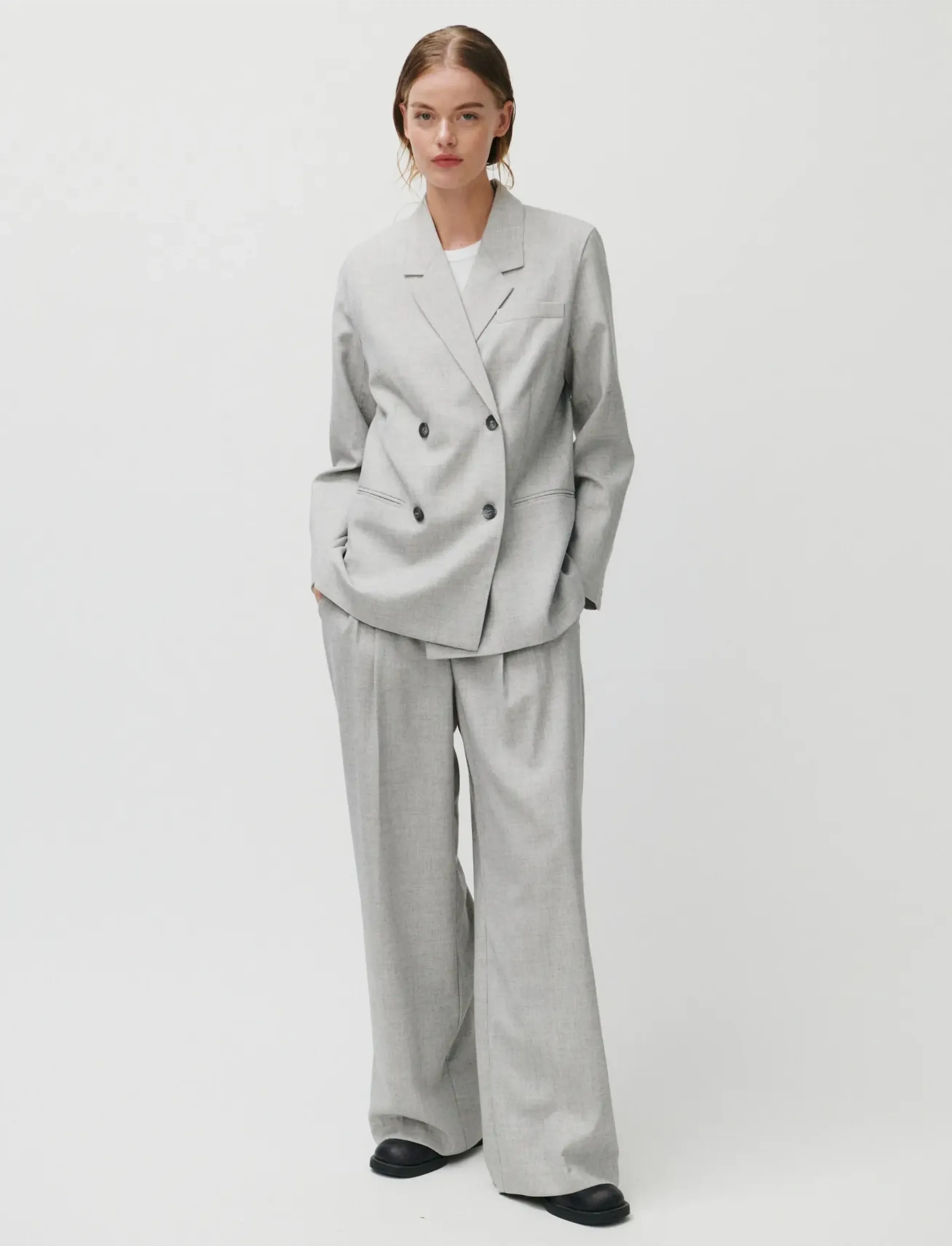 2NDDAY - 2ND Herman - Grey suiting - zweireihige blazer - 154101 high-rise - 4