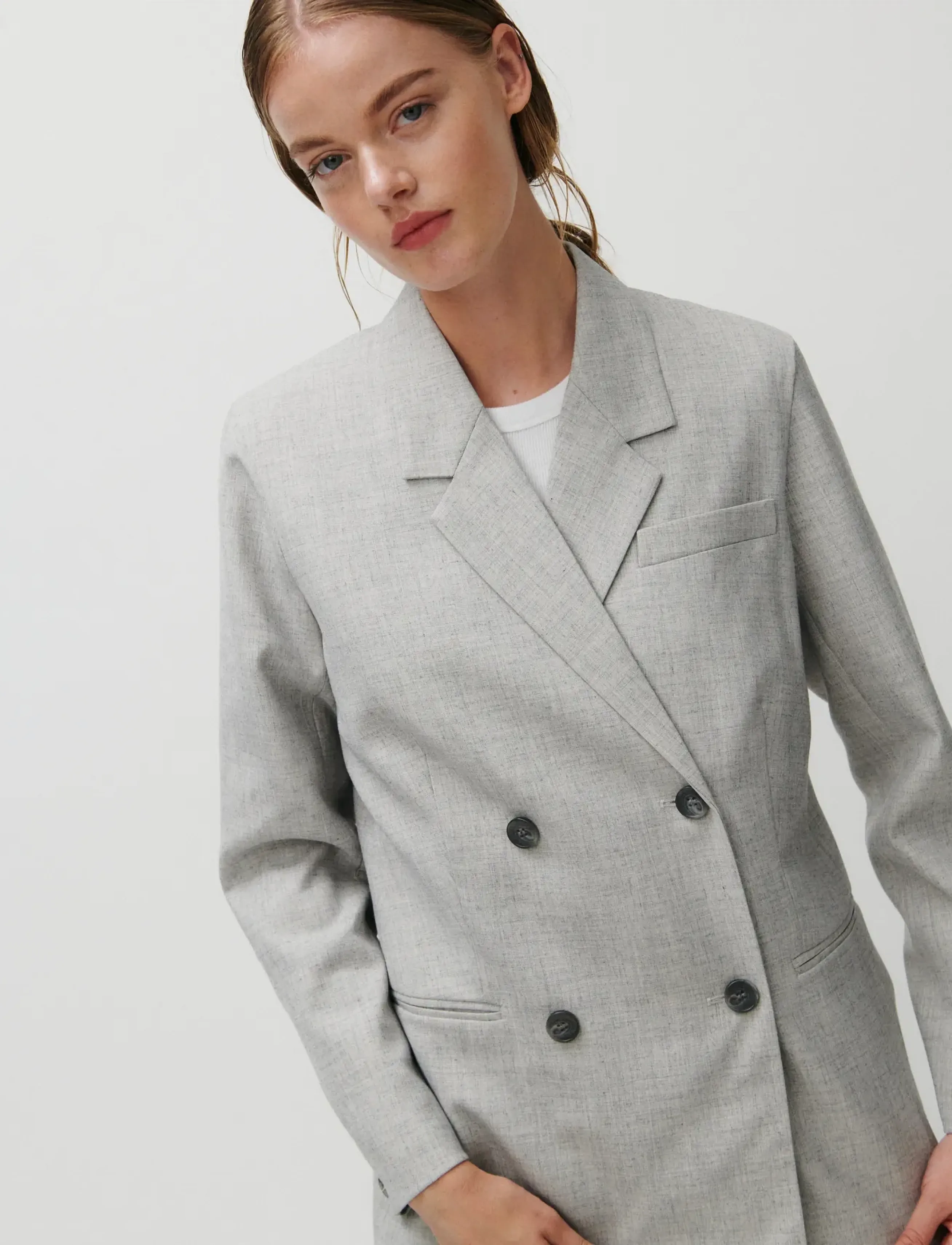 2NDDAY - 2ND Herman - Grey suiting - zweireihige blazer - 154101 high-rise - 5