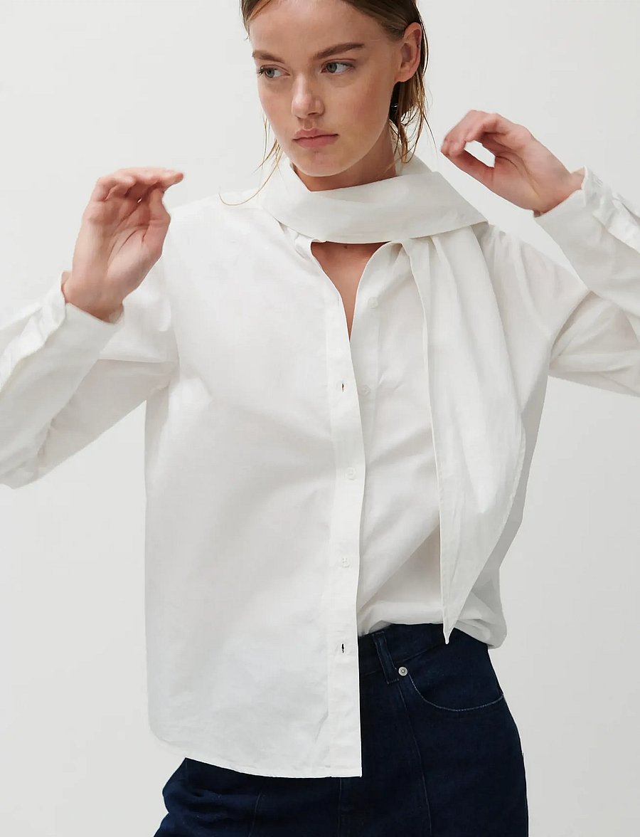 2NDDAY - 2ND Silvie - Fine Crispy Poplin - long sleeved blouses - 114801 tofu - 0