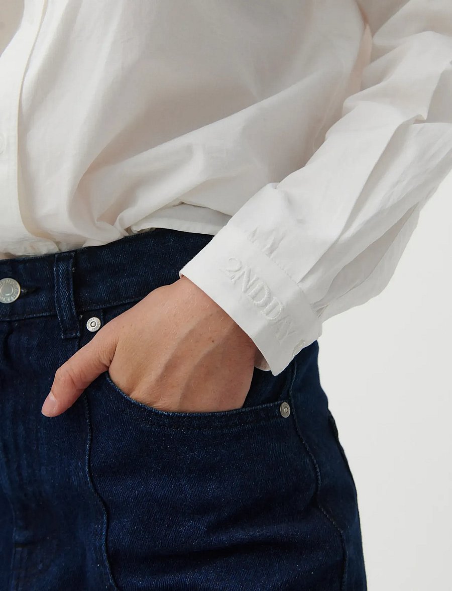 2NDDAY - 2ND Silvie - Fine Crispy Poplin - long sleeved blouses - 114801 tofu - 5