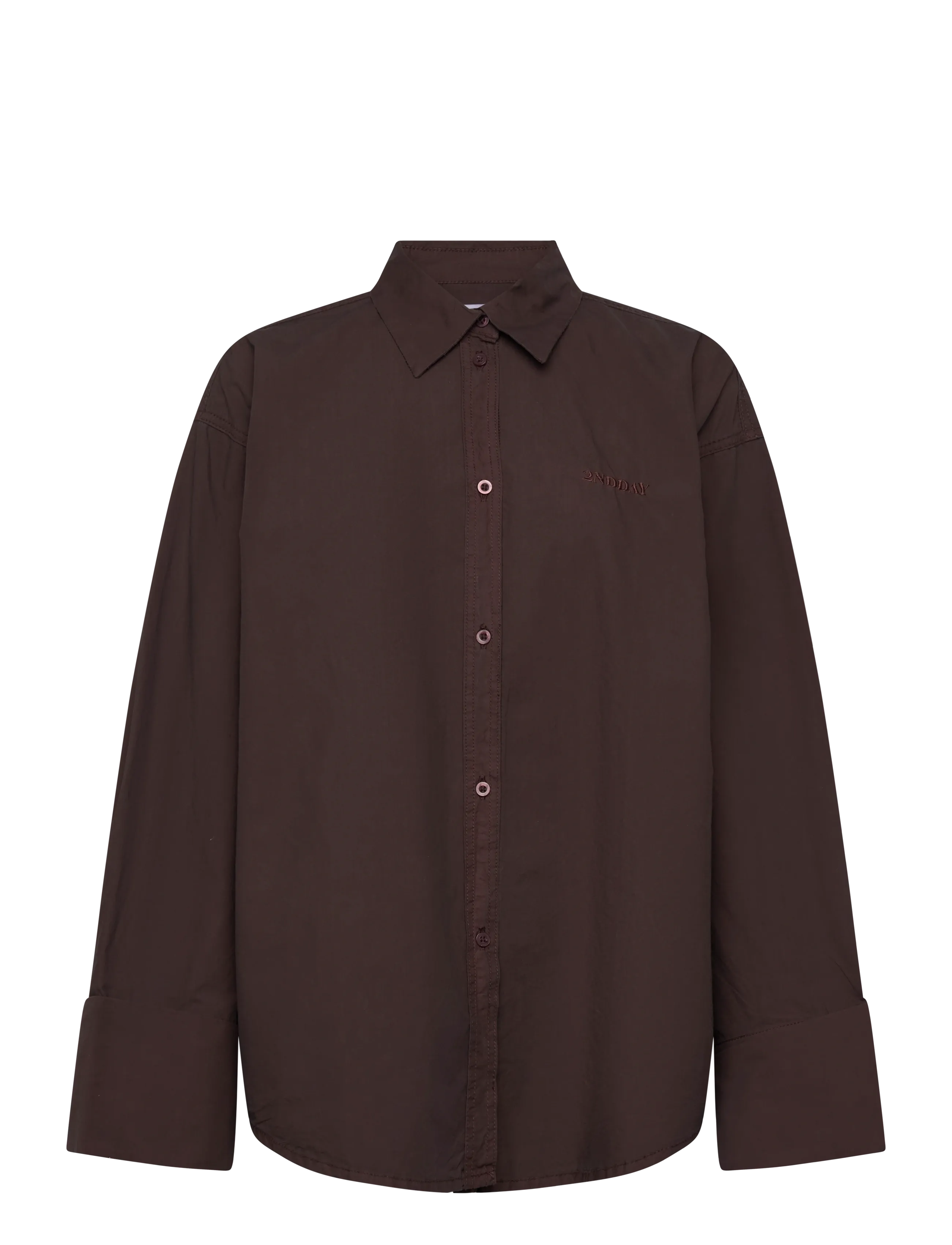 2NDDAY 2ND Claren - Fine Crispy Poplin - Kleidung - 191016 JAVA / brown