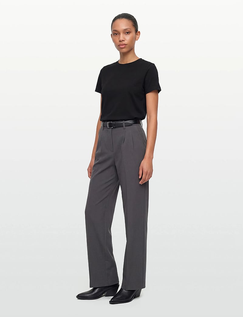 2NDDAY - 2ND Mille - Daily Sleek - bukser med brede ben - gray pinstripe - 0