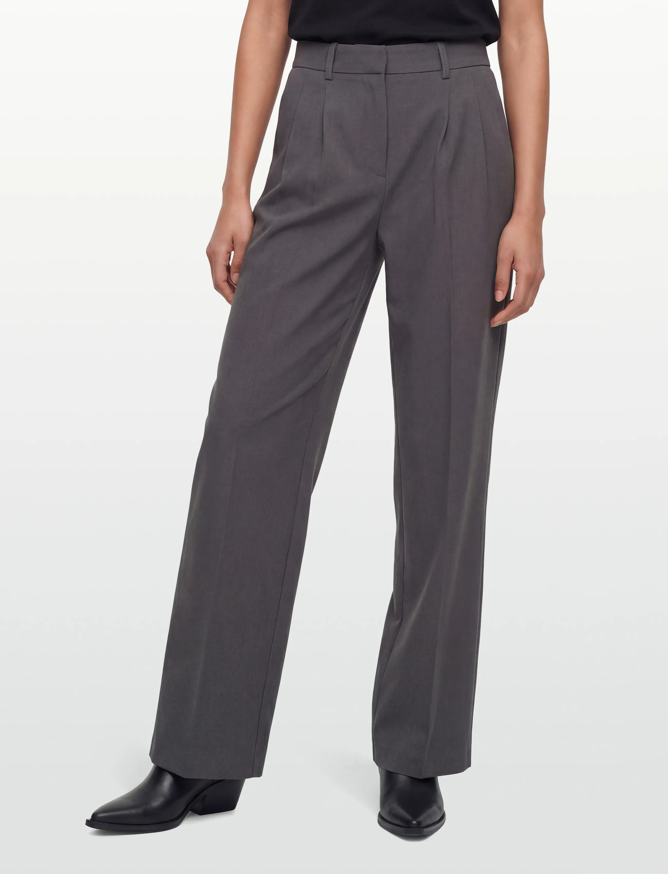 2NDDAY - 2ND Mille - Daily Sleek - bukser med brede ben - gray pinstripe - 3