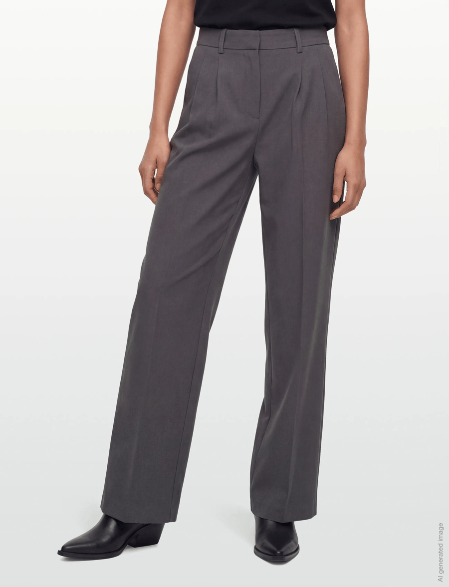 2NDDAY - 2ND Mille - Daily Sleek - hosen mit weitem bein - gray pinstripe - 3