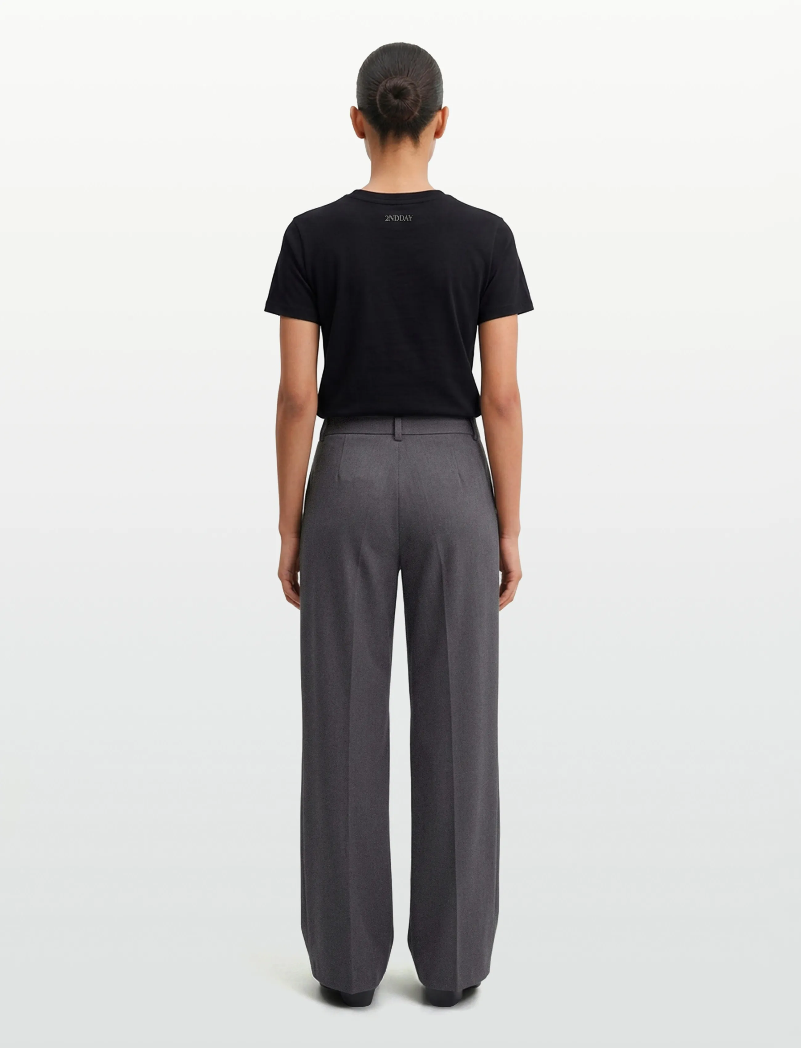 2NDDAY - 2ND Mille - Daily Sleek - bukser med brede ben - gray pinstripe - 4