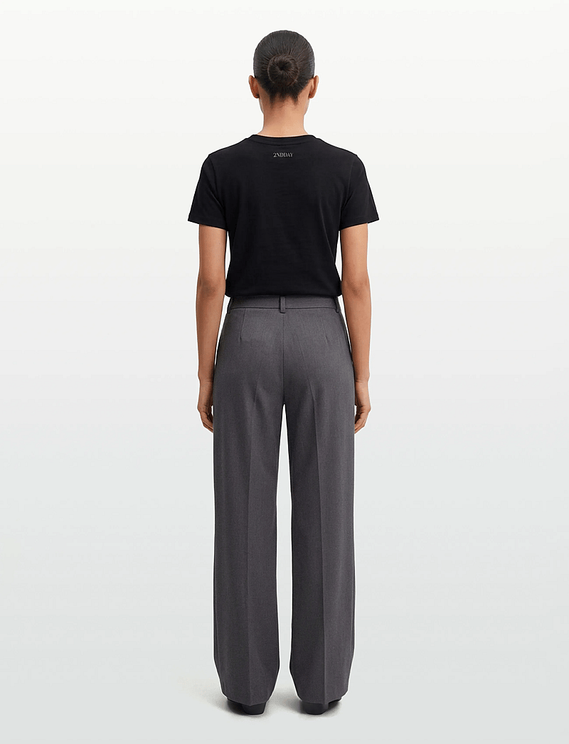 2NDDAY - 2ND Mille - Daily Sleek - bukser med brede ben - gray pinstripe - 4
