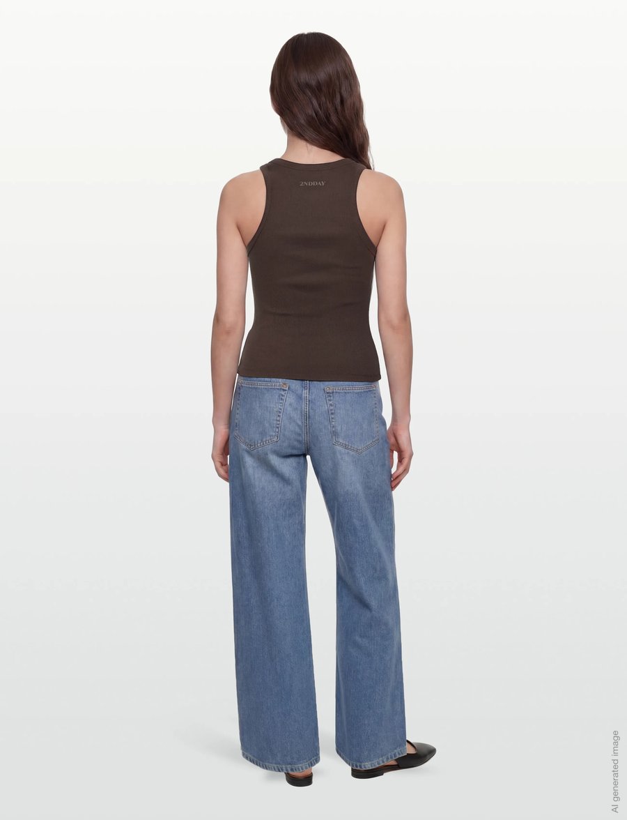 2NDDAY - 2ND Purity TT - Daily Cotton Rib - hauts sans manches - java - 4