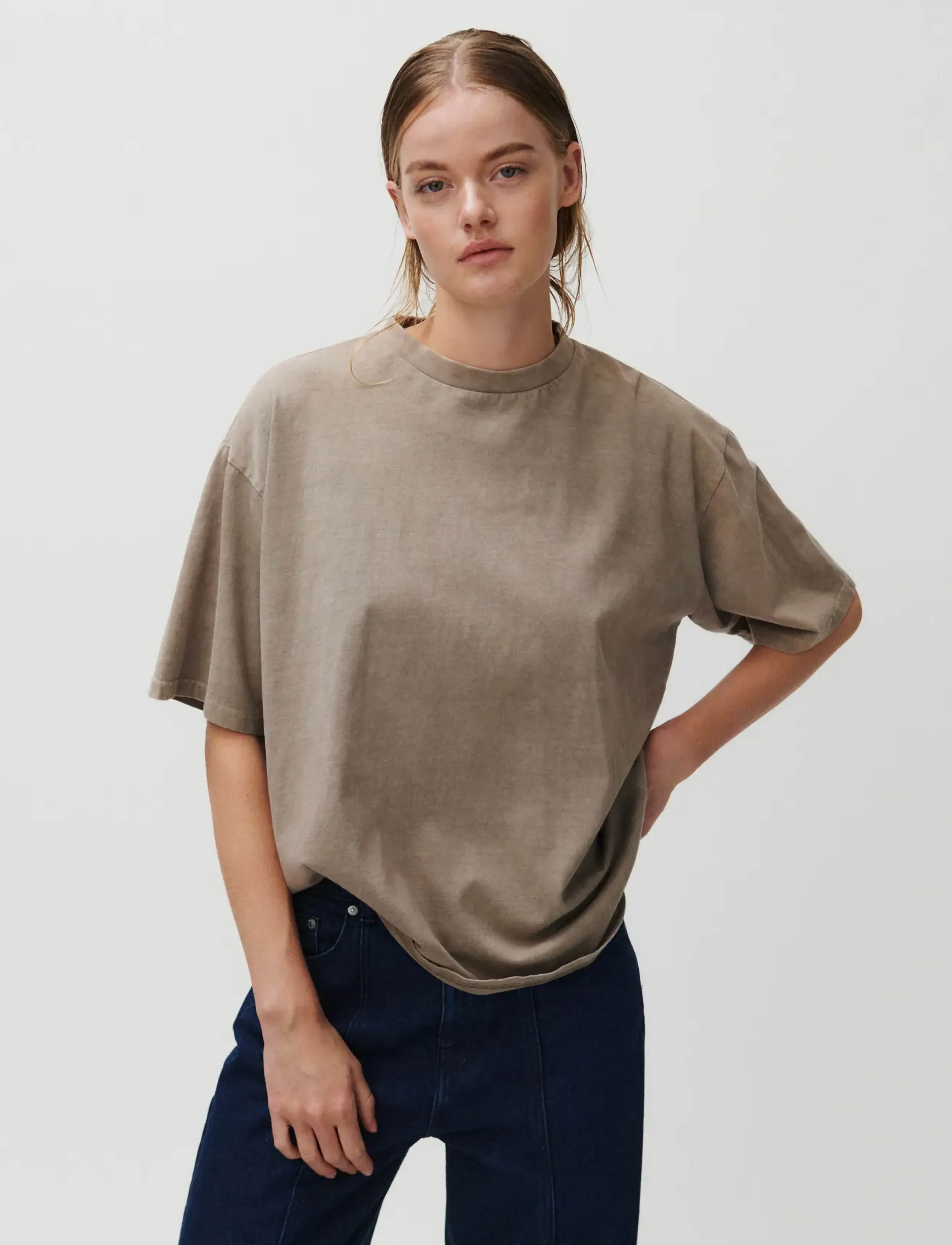 2NDDAY 2Nd Arale Tt - Over Washed Jersey, S, Beige, T-Shirts & Toppe > Kortærmede, Dame