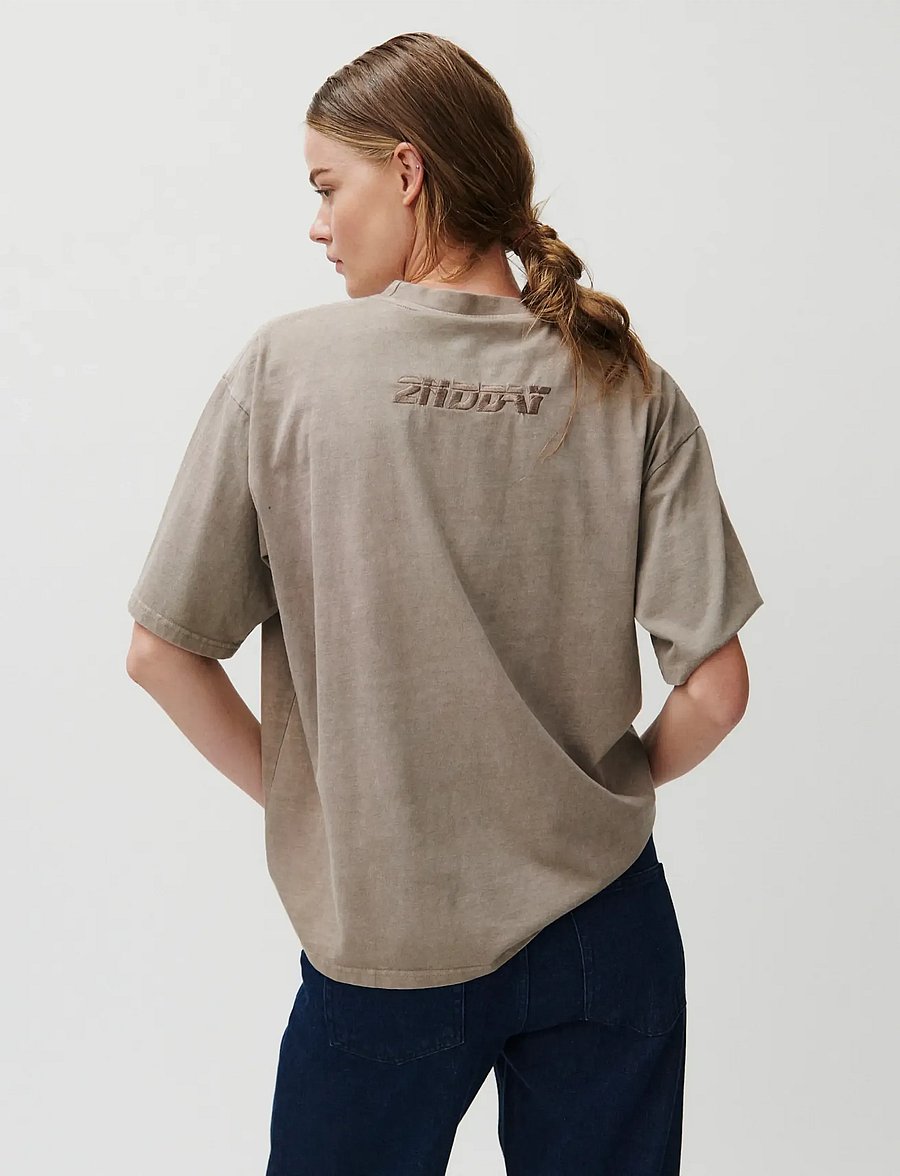 2NDDAY - 2ND Arale TT - Over washed Jersey - t-shirts & tops - taupe gray - 4