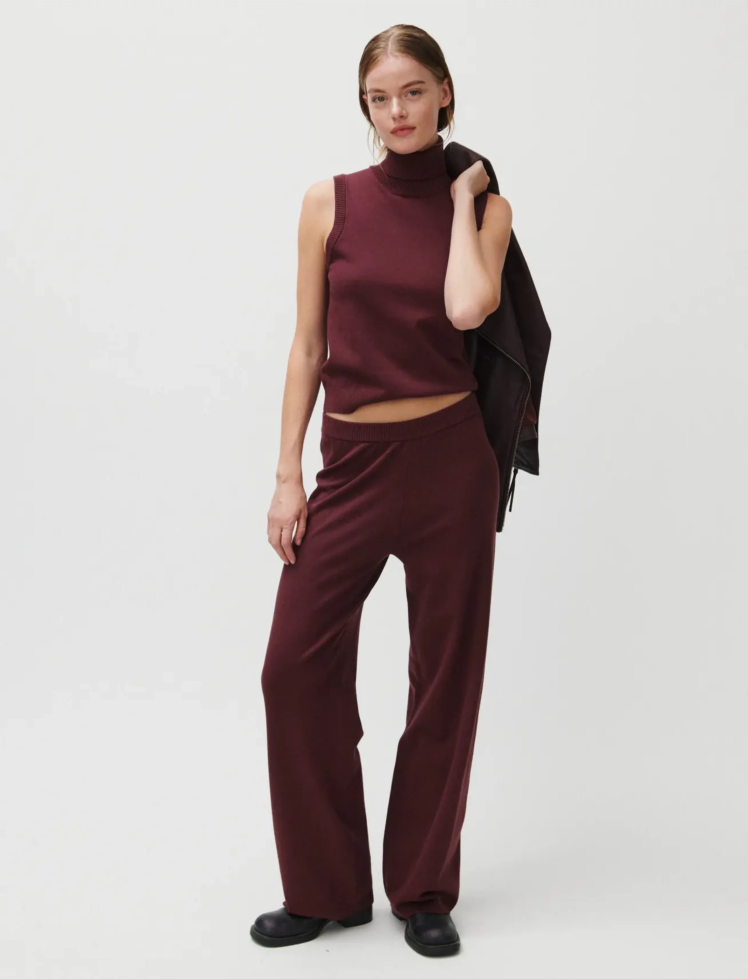 2NDDAY - 2ND Martha - Viscose Knit - wide leg trousers - 09016 catawba grape - 4