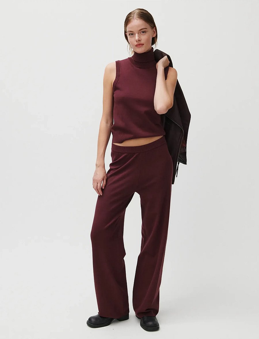 2NDDAY - 2ND Martha - Viscose Knit - leveälahkeiset housut - 09016 catawba grape - 4