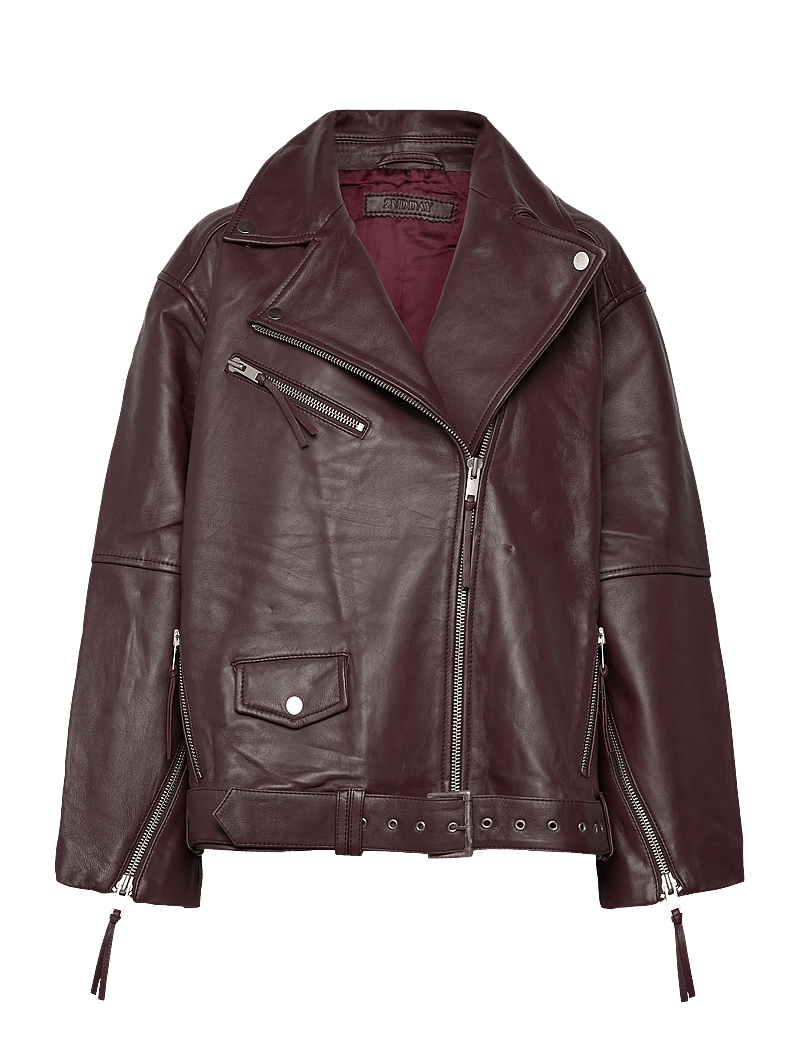 2NDDAY - 2ND Lotus - Fine Leather - lederjacken - catawba grape - 0