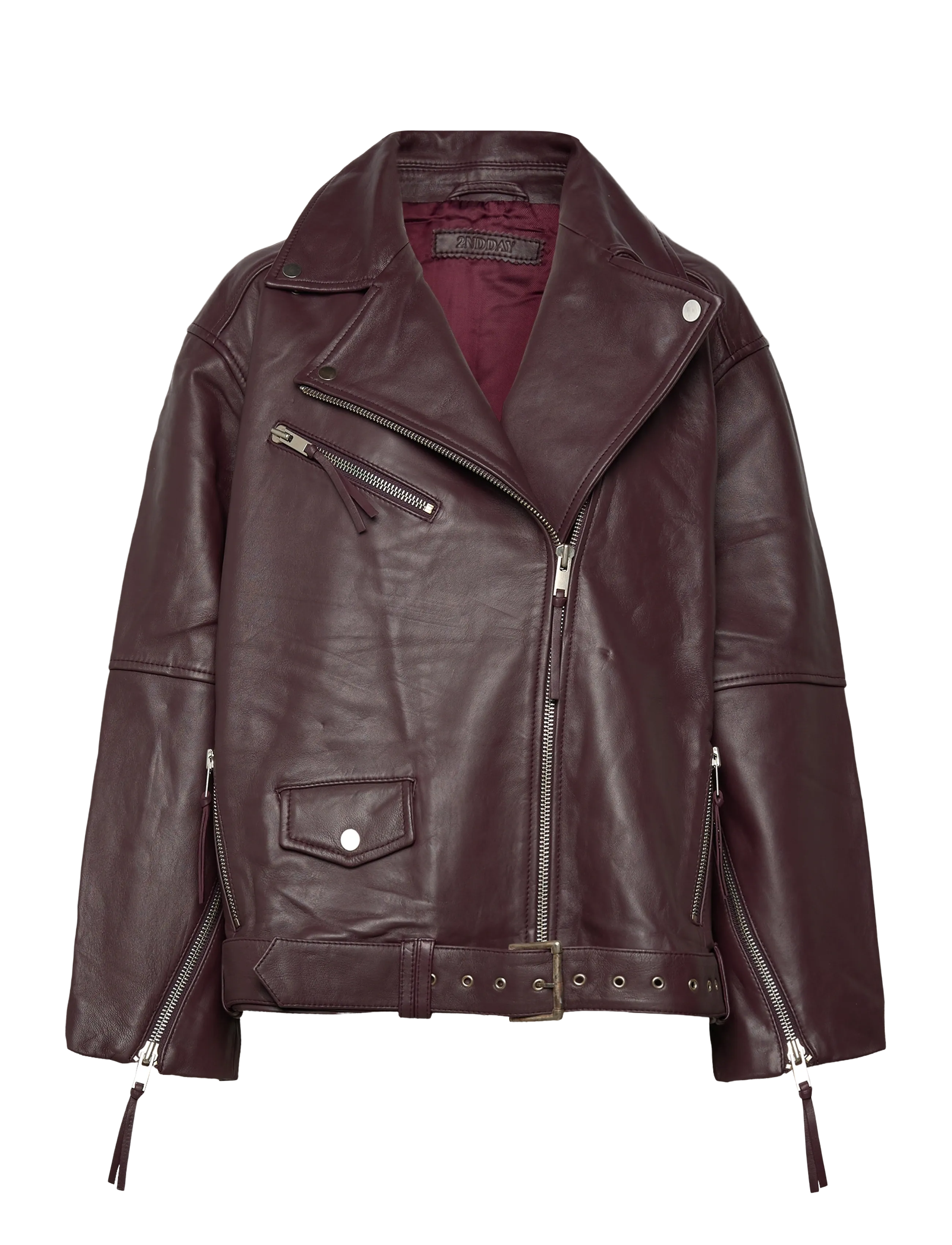 2NDDAY 2ND Lotus - Fine Leather - Jassen & Mantels - CATAWBA GRAPE / burgundy