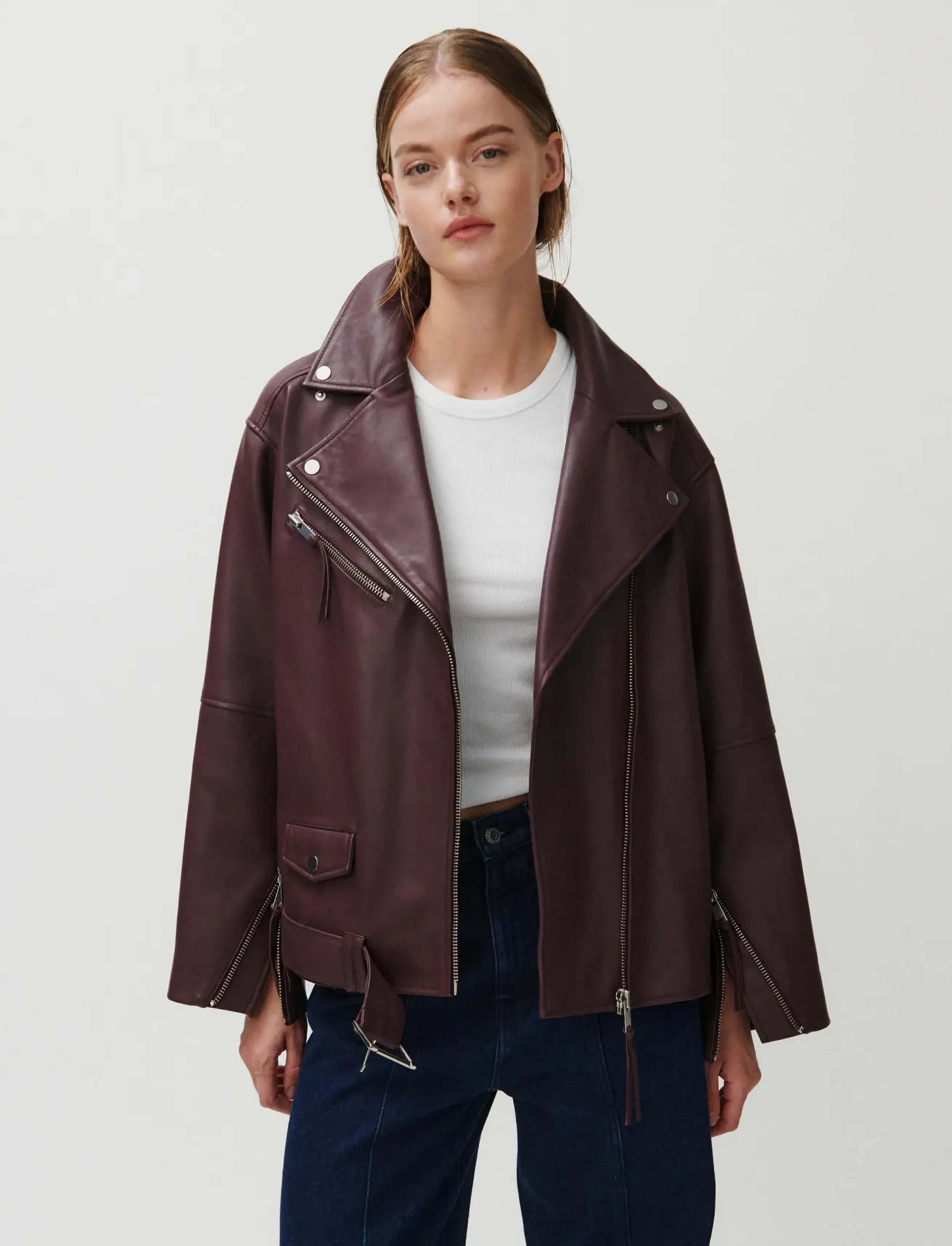 2NDDAY - 2ND Lotus - Fine Leather - frühlingsjacken - catawba grape - 5