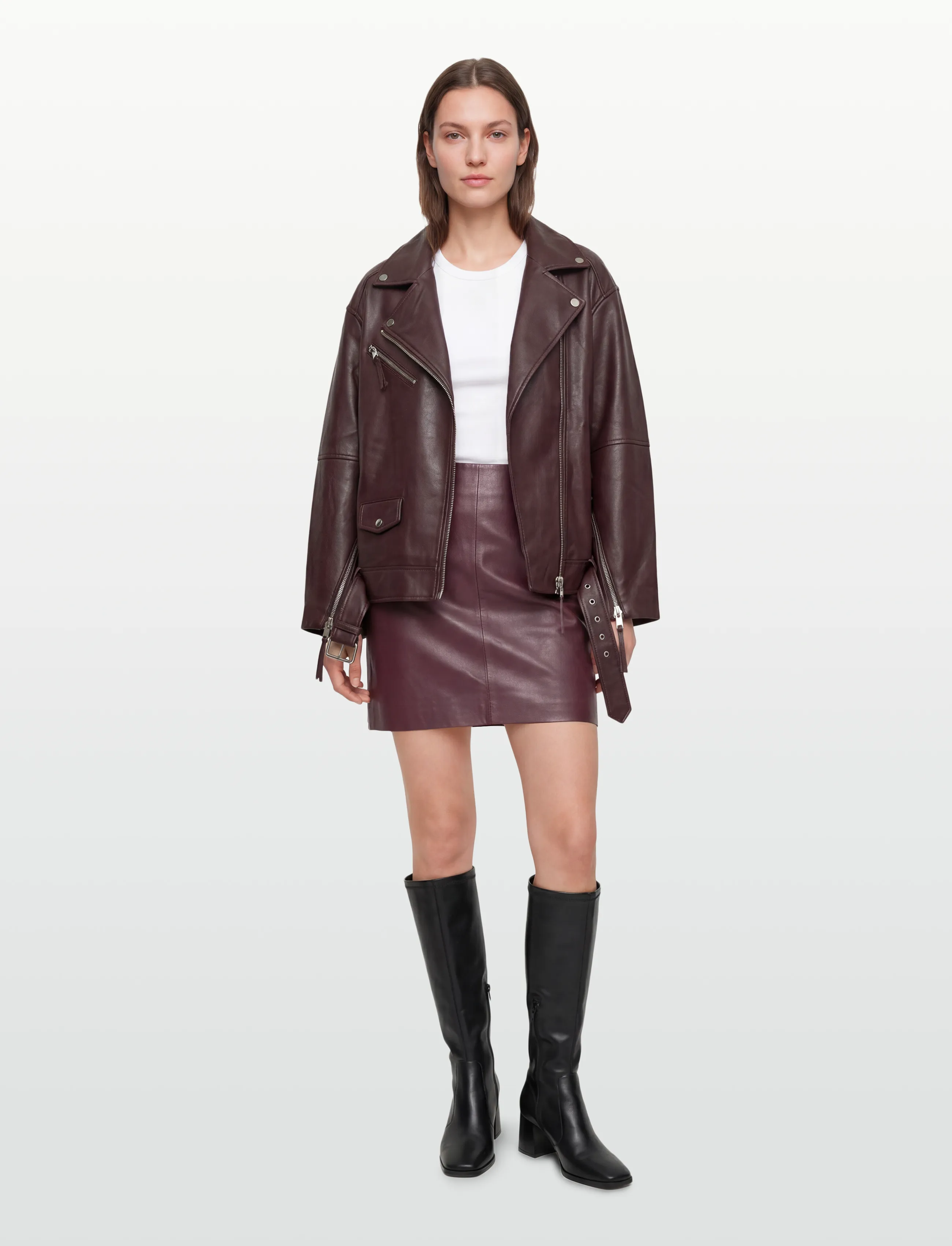 2NDDAY 2ND Ceciliana - Classic Leather - Skirts - CATAWBA GRAPE / burgundy