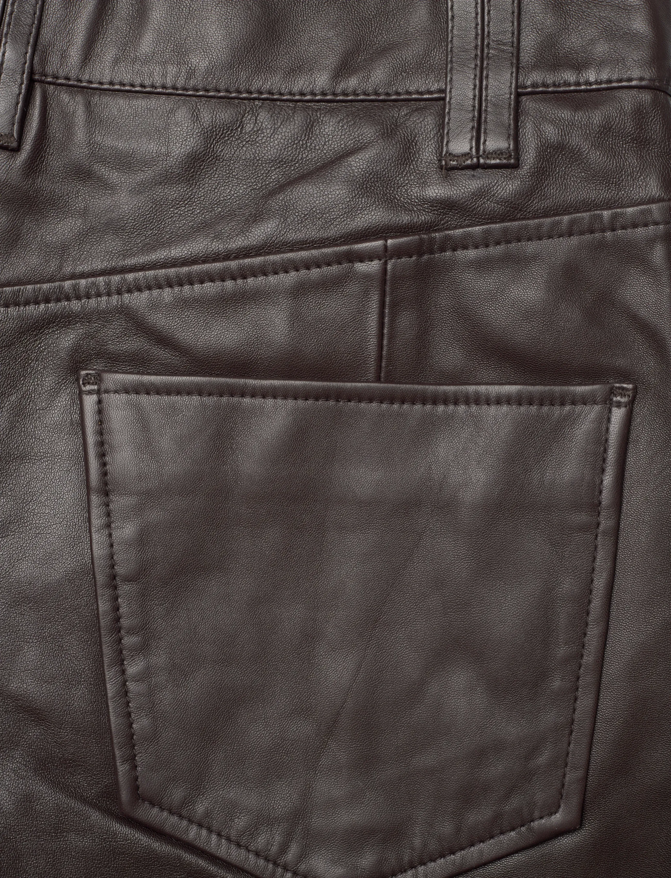 2NDDAY - 2ND Toff - Fine leather - leather trousers - 191110 chocolate plum - 4