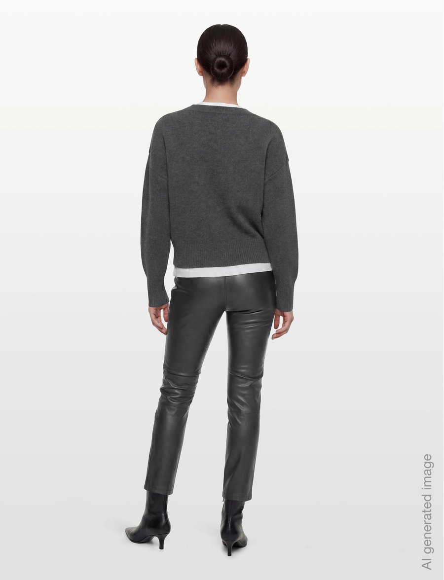 2NDDAY - 2ND Leya - Refined Stretch Leather - skinnbyxor - black - 4