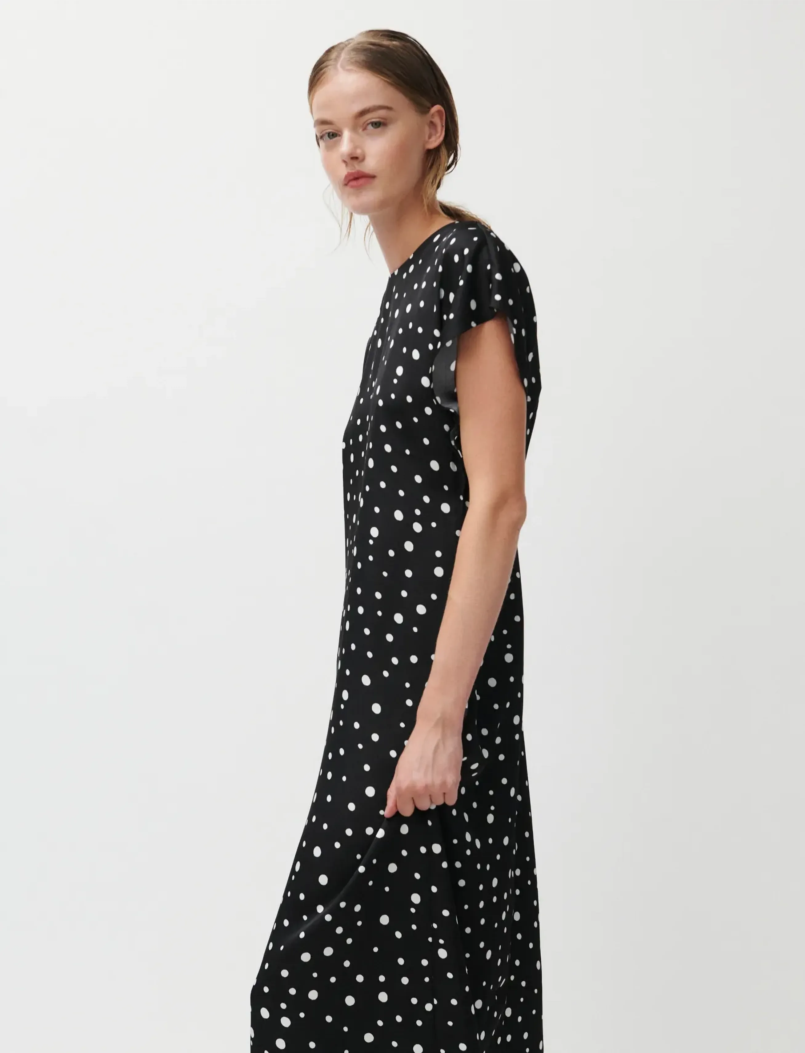 2NDDAY - 2ND Patrice - Heavy Satin - midi dresses - 420155 white polka dot - 3