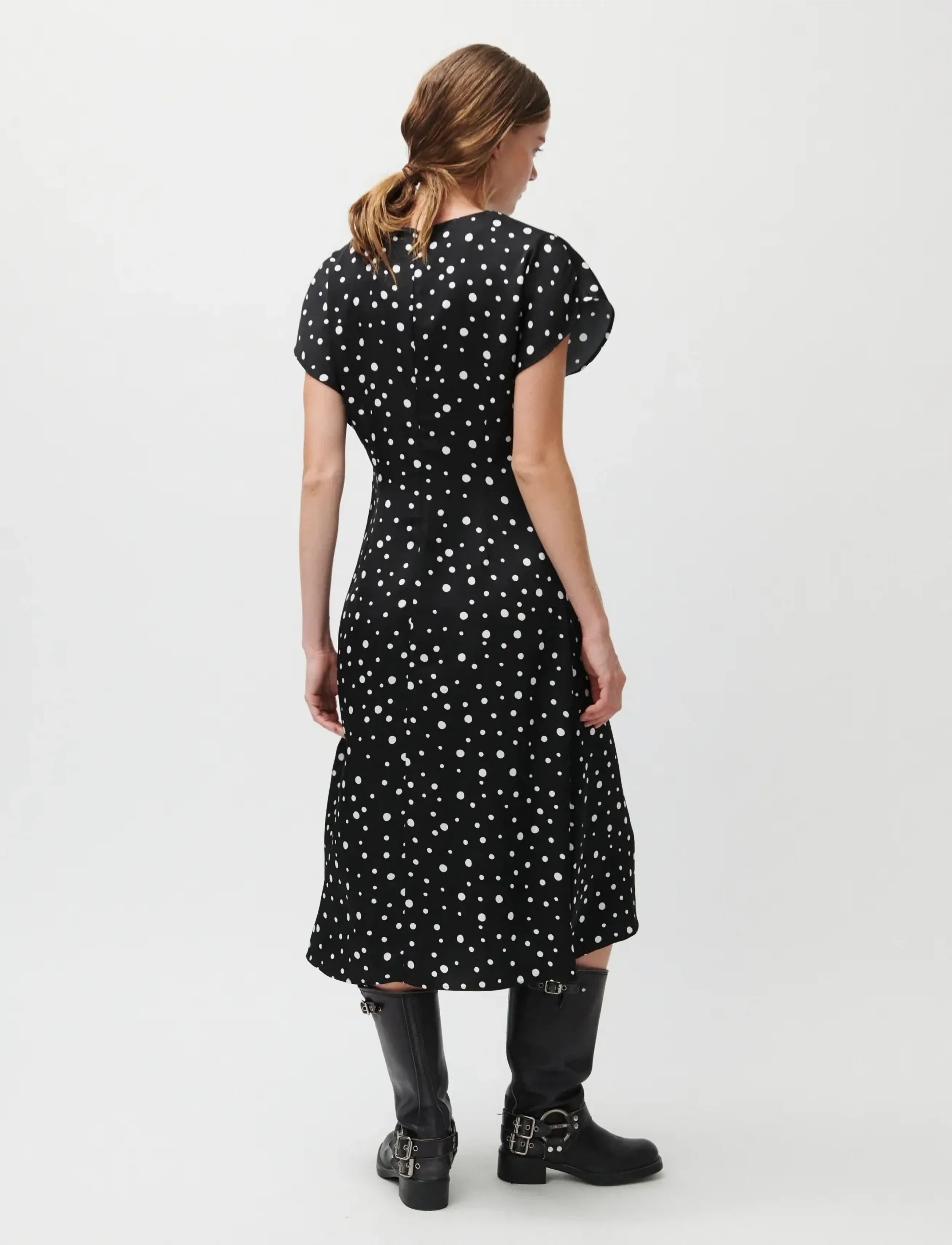 2NDDAY - 2ND Patrice - Heavy Satin - midi dresses - 420155 white polka dot - 4