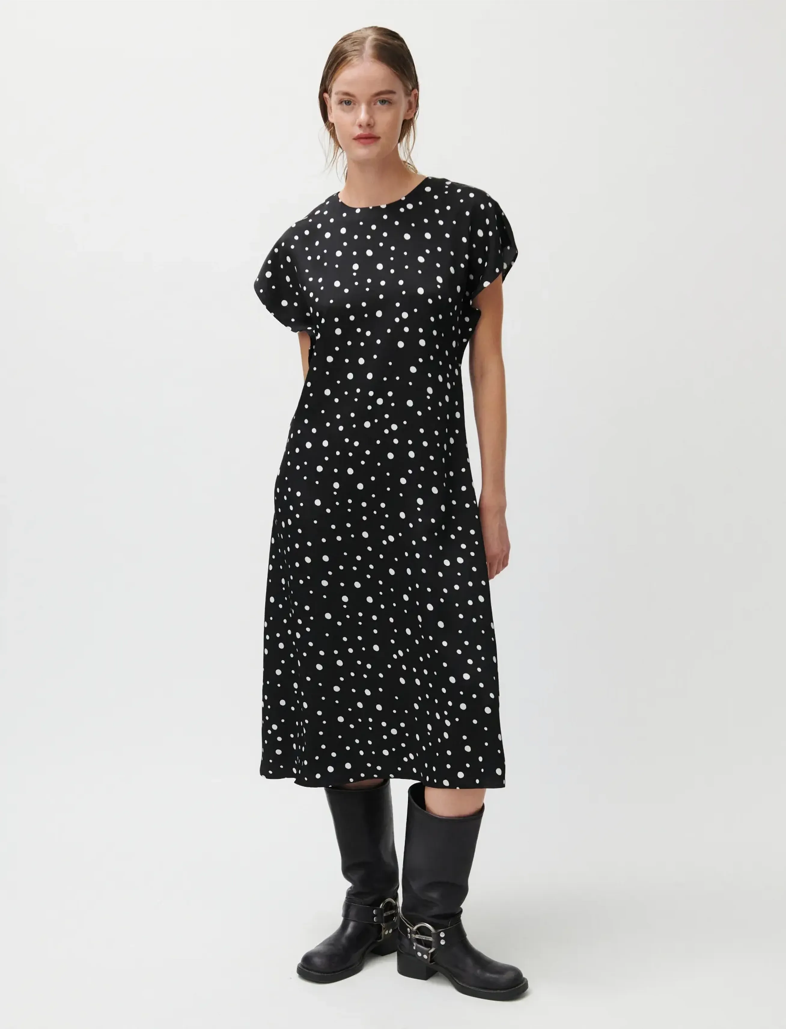 2NDDAY - 2ND Patrice - Heavy Satin - midi dresses - 420155 white polka dot - 5