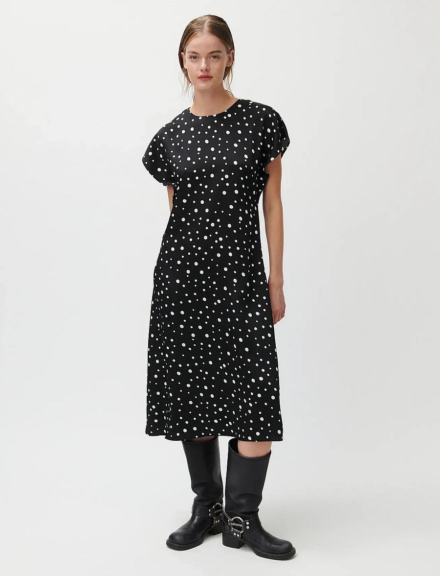 2NDDAY - 2ND Patrice - Heavy Satin - midi kjoler - 420155 white polka dot - 5