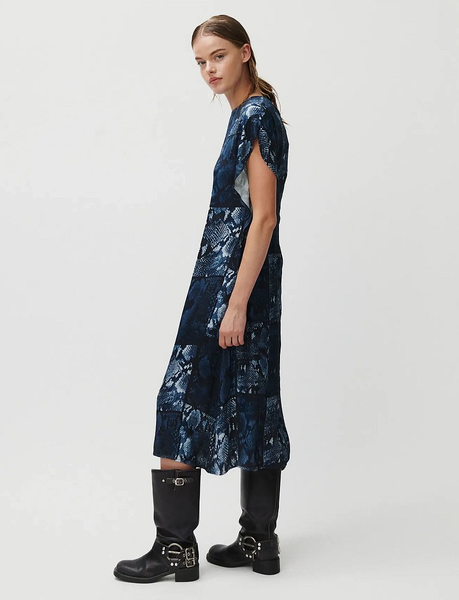 2NDDAY - 2ND Patrice - Viscose - midi dresses - 420153 ensign blue snake aop - 3