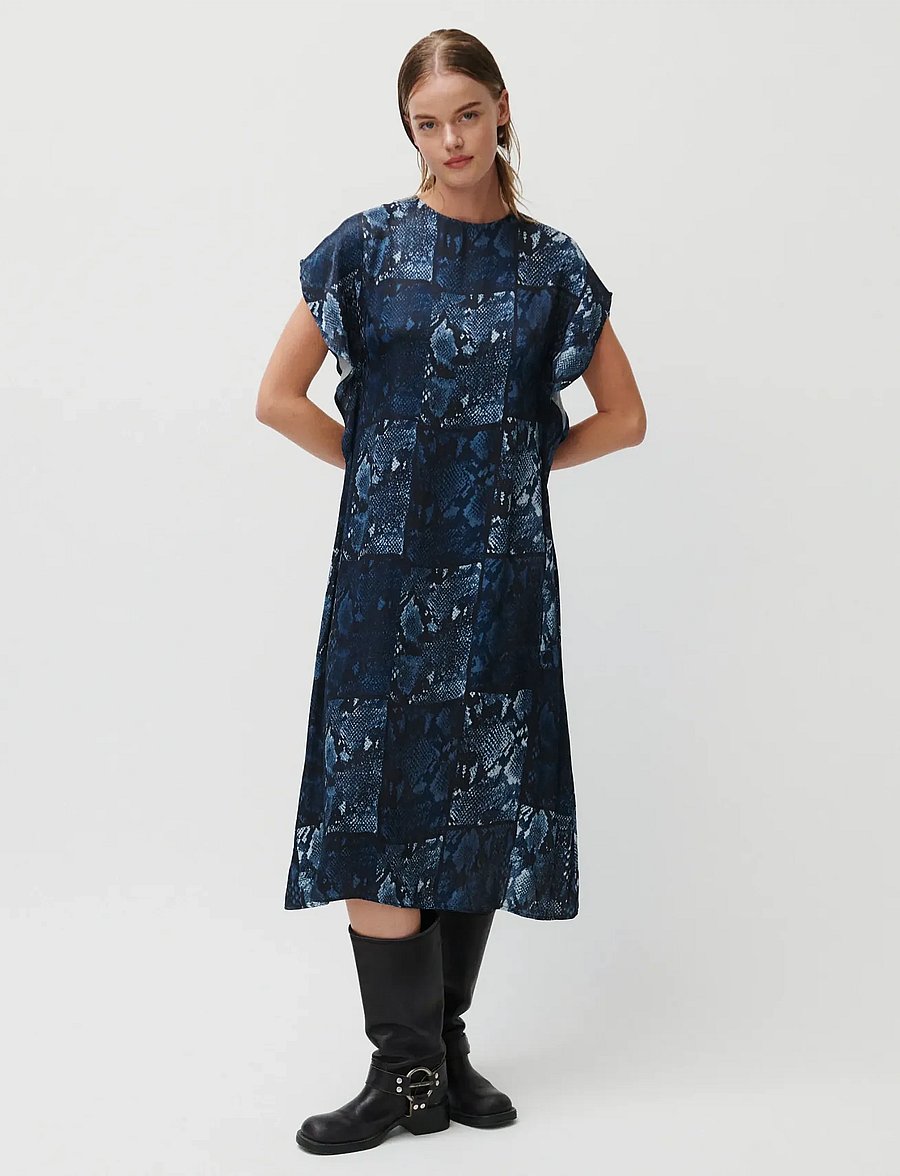 2NDDAY - 2ND Patrice - Viscose - midi dresses - 420153 ensign blue snake aop - 5