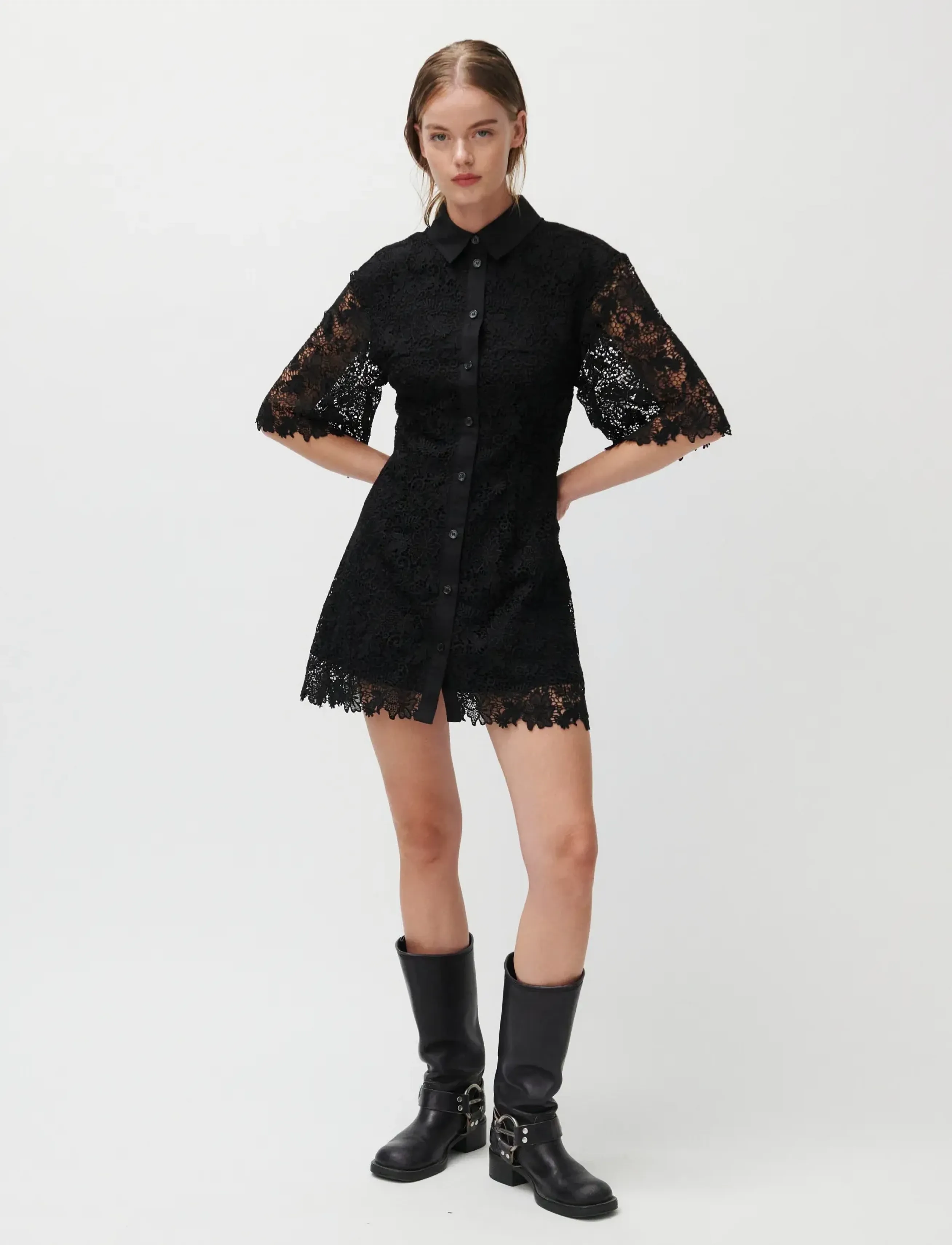 2NDDAY - 2ND Amali - Heavy Lace - skjortekjoler - 190303 black - 3
