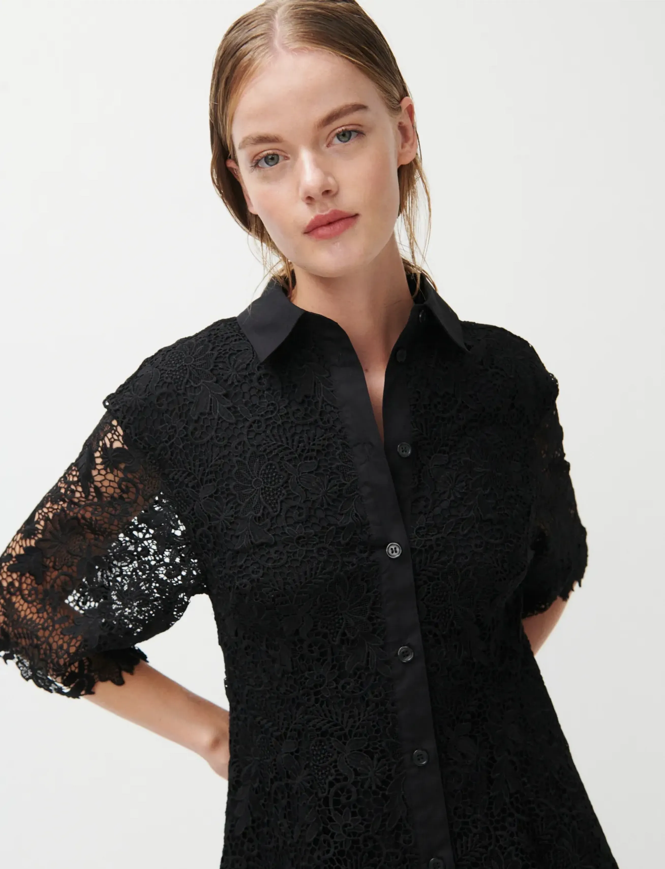 2NDDAY - 2ND Amali - Heavy Lace - skjortekjoler - 190303 black - 4