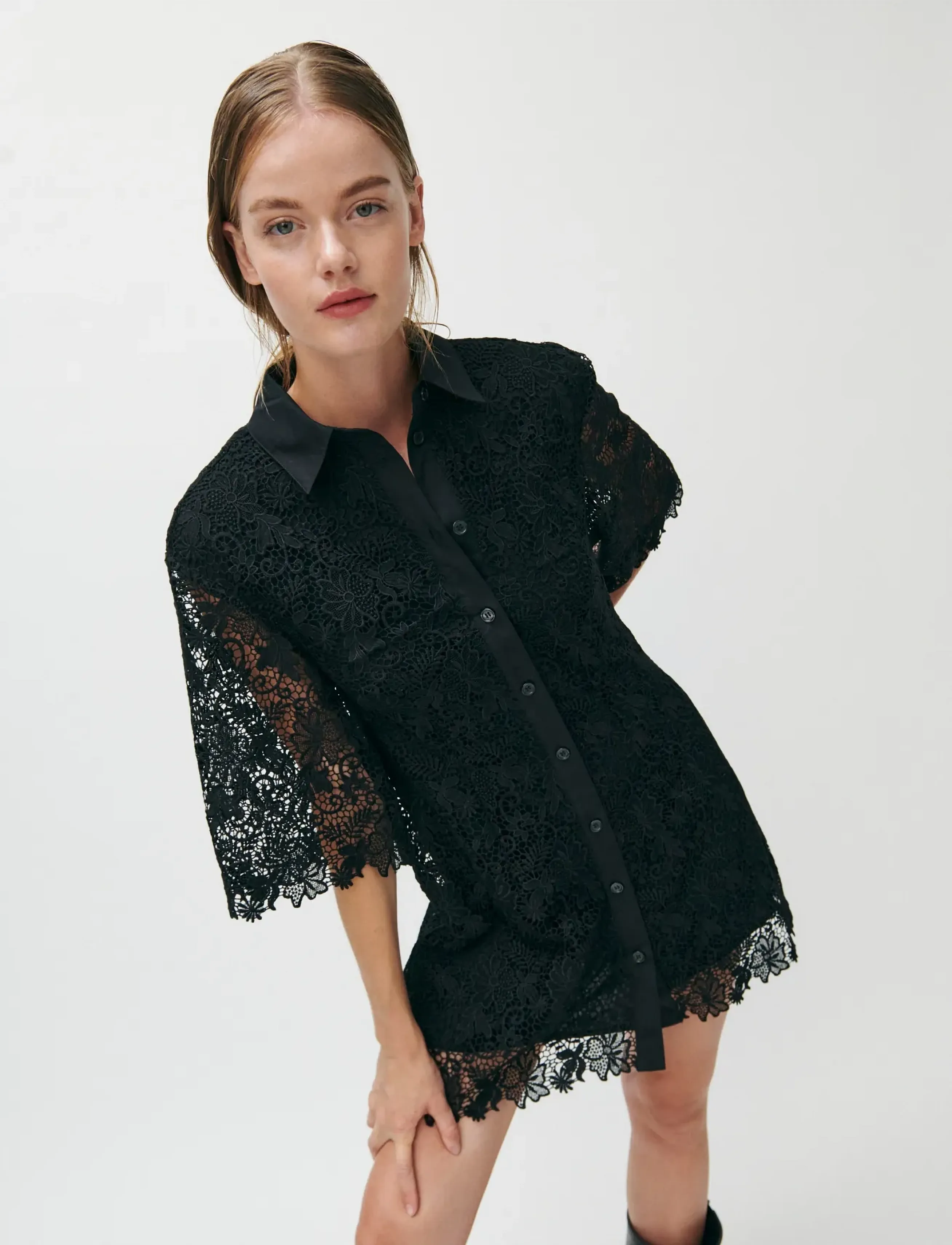2NDDAY - 2ND Amali - Heavy Lace - skjortekjoler - 190303 black - 5