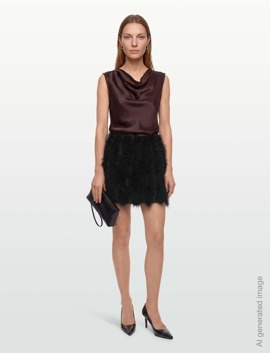 2NDDAY - 2ND Mayanne - Heavy Satin - satin skirts - black - 0