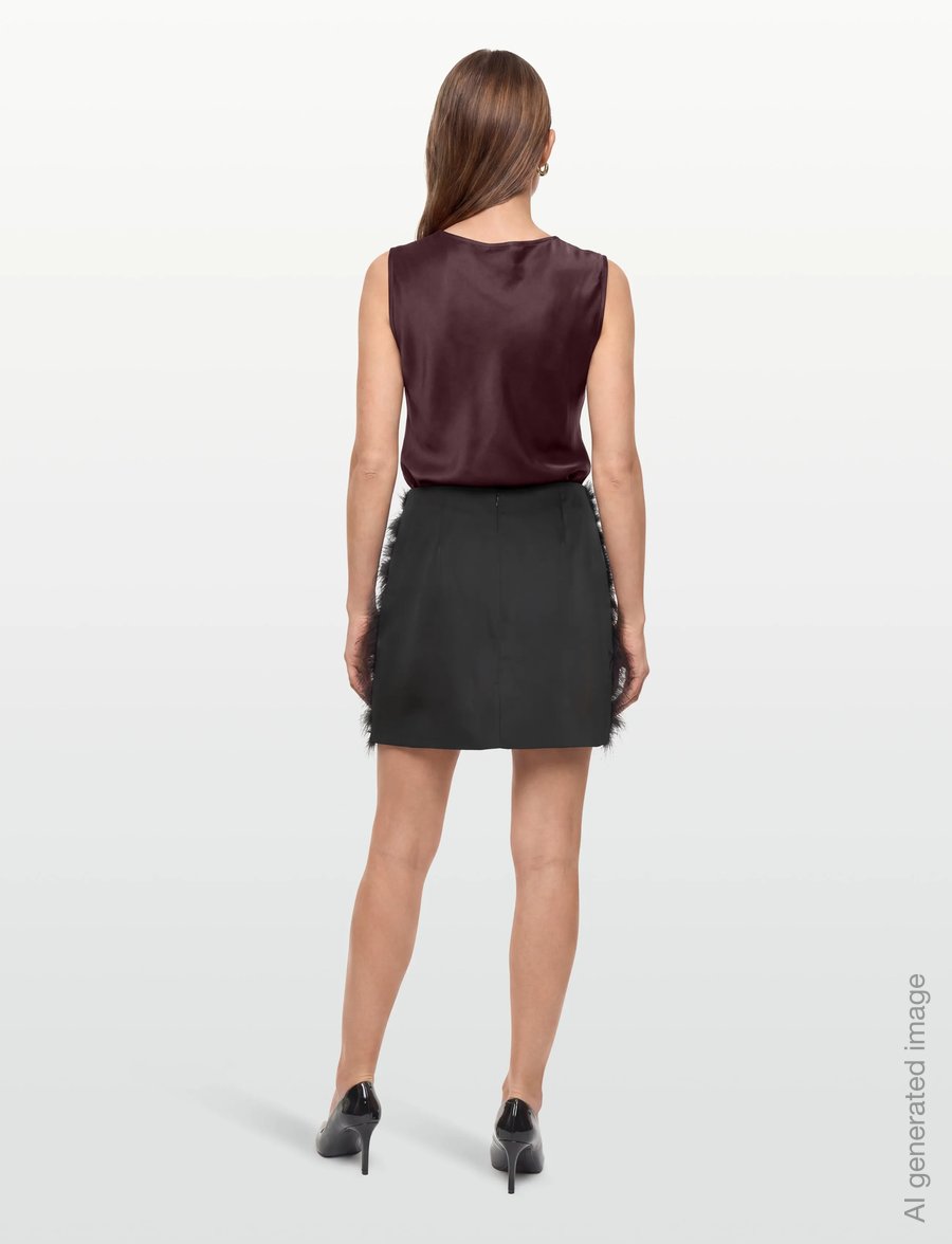 2NDDAY - 2ND Mayanne - Heavy Satin - satin skirts - black - 4