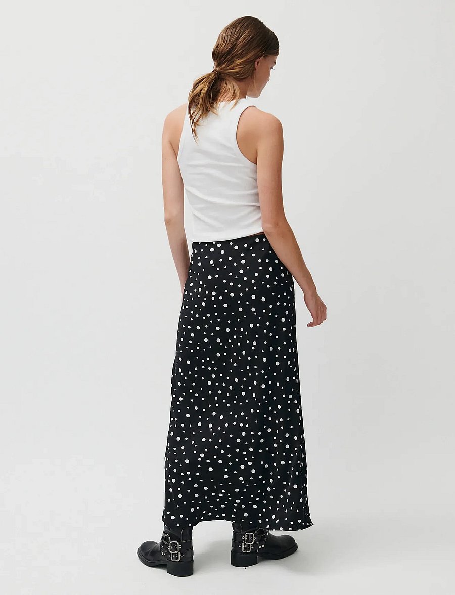 2NDDAY - 2ND Cleas - Heavy Satin - satinnederdele - white polka dot - 2