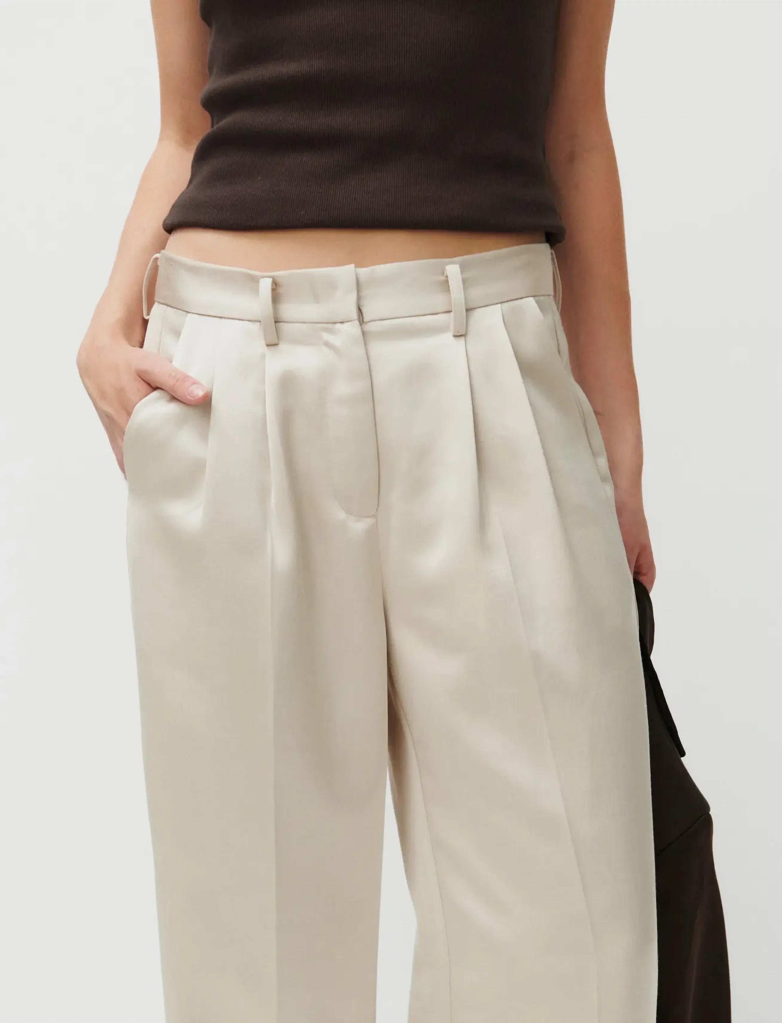 2NDDAY 2ND Mille - Shiny Suiting - Pantalons - PEYOTE / beige