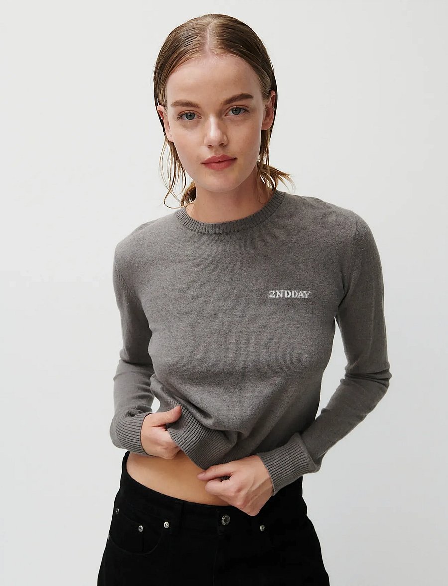 2NDDAY - 2ND Lance - Soft Wool Blend - pullover - dark gull gray - 0