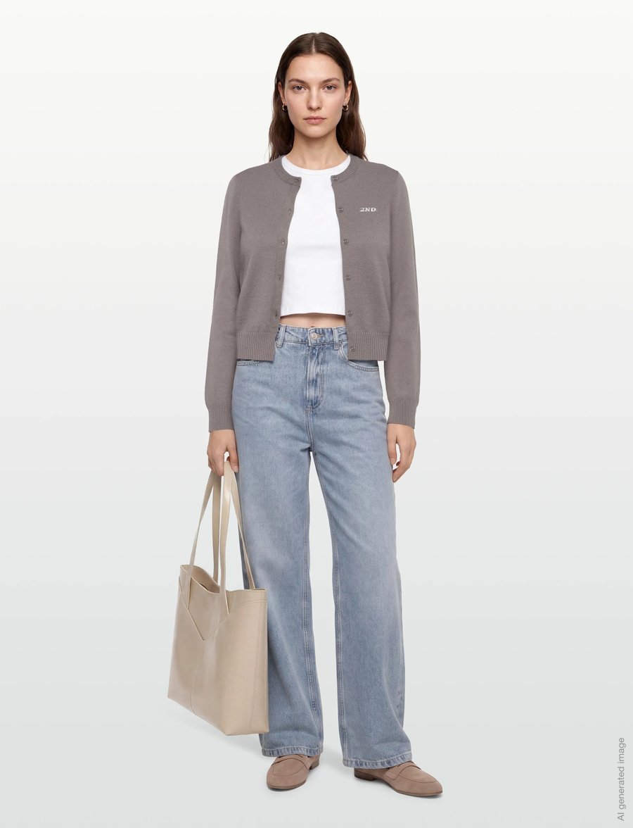 2NDDAY - 2ND Vinny - Soft Wool Blend - cardigans - dark gull gray - 0