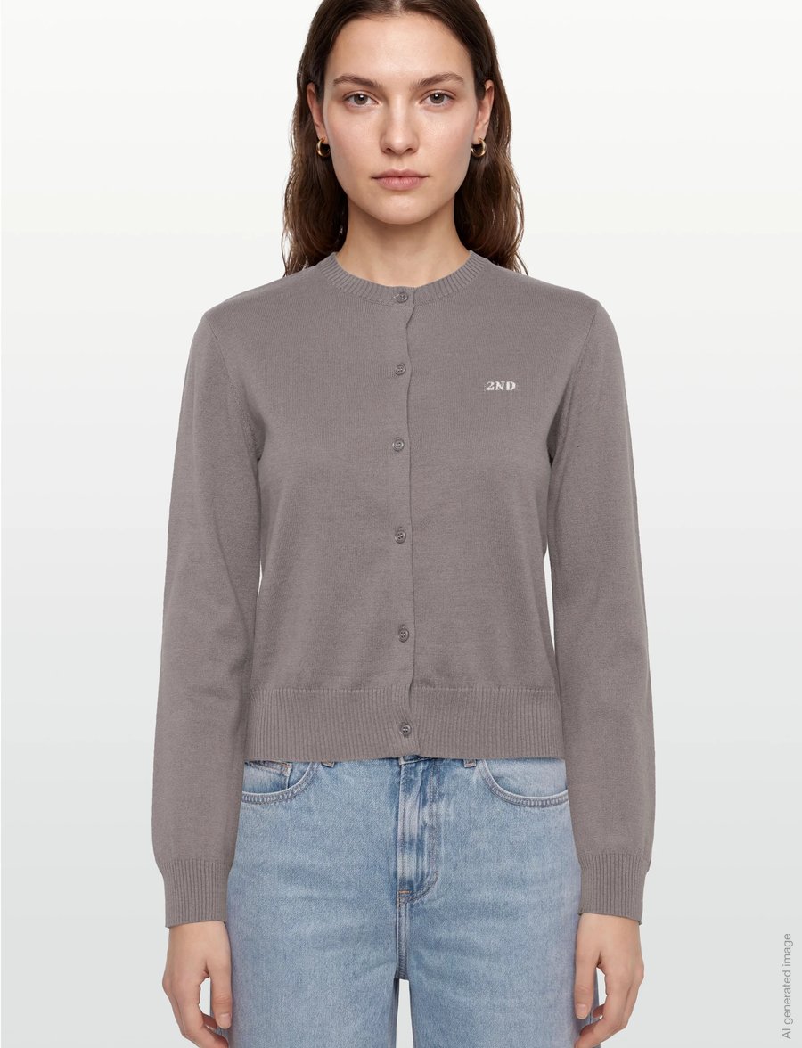 2NDDAY - 2ND Vinny - Soft Wool Blend - cardigans - dark gull gray - 3