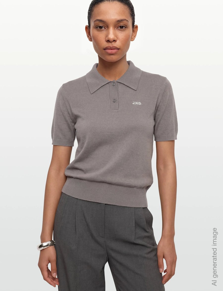 2NDDAY - 2ND Jean - Soft Wool Blend - pikéer - dark gull gray - 3