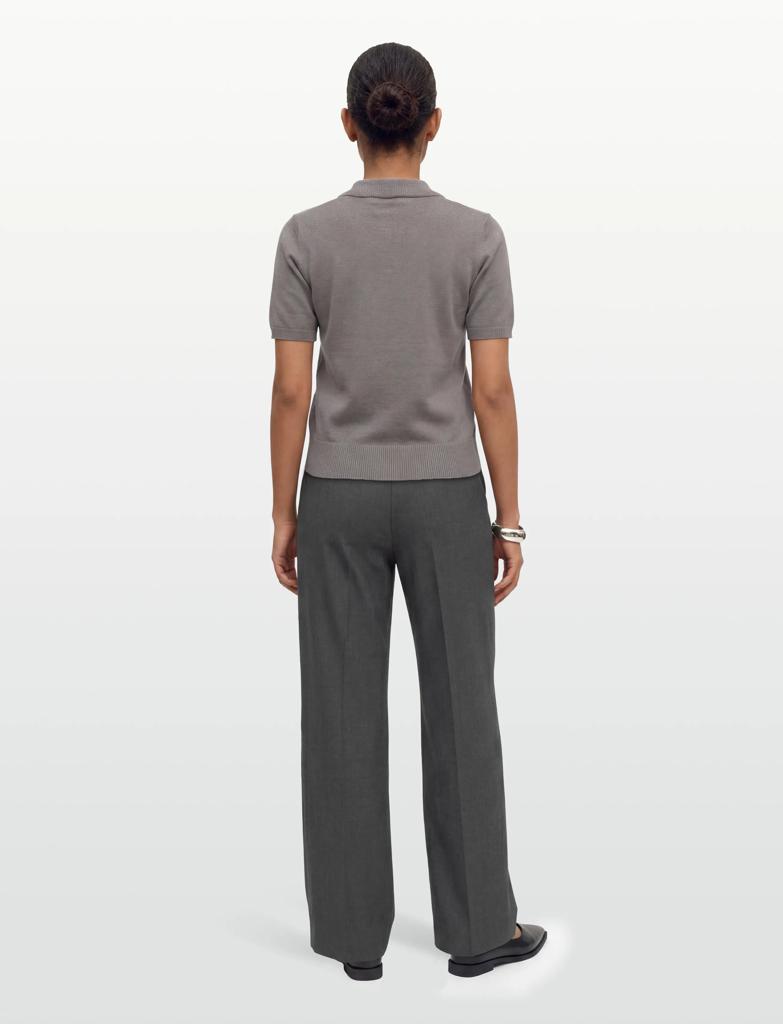 2NDDAY - 2ND Jean - Soft Wool Blend - pikéer - dark gull gray - 4