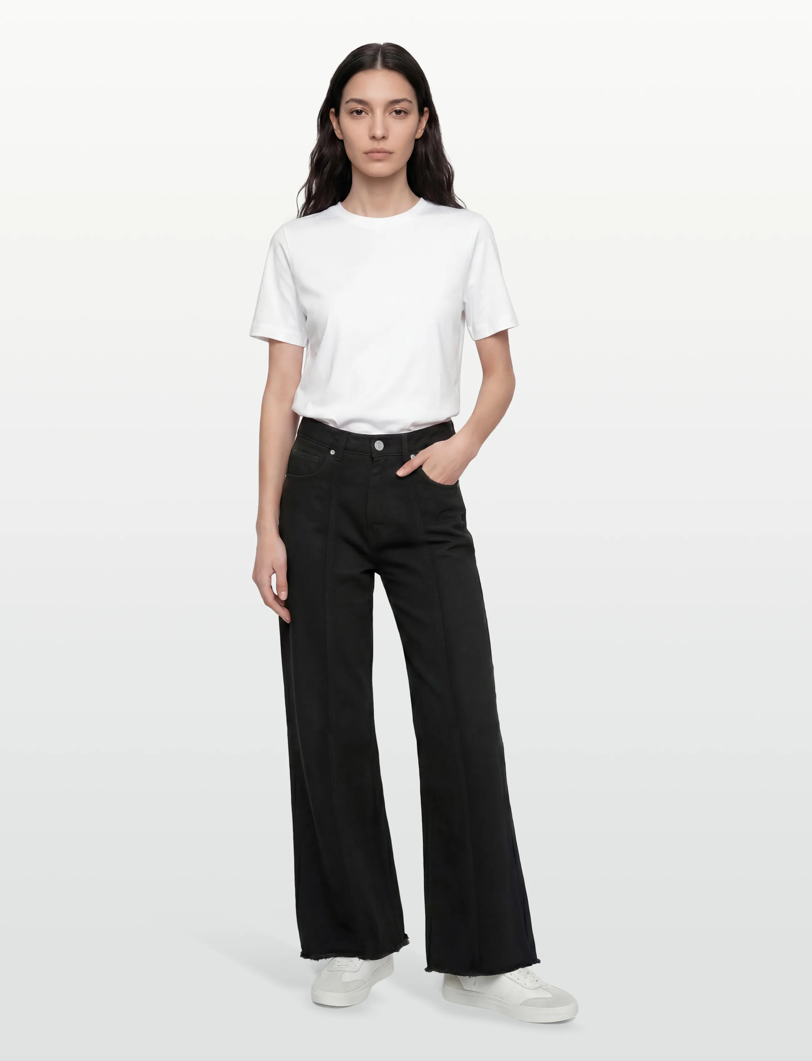 2NDDAY 2ND Rode - Black Wash Denim - Wide leg jeans - UN BLACK DENIM / black