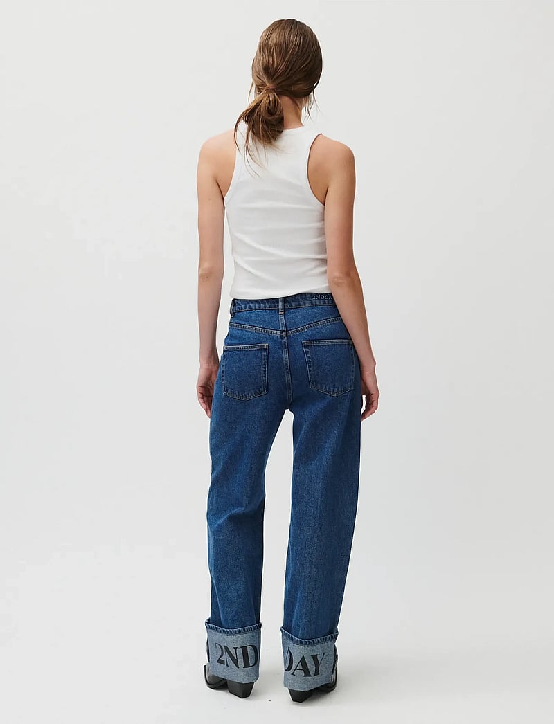 2NDDAY - 2ND Rode - Cuff Denim - hosen mit weitem bein - indigo - 4