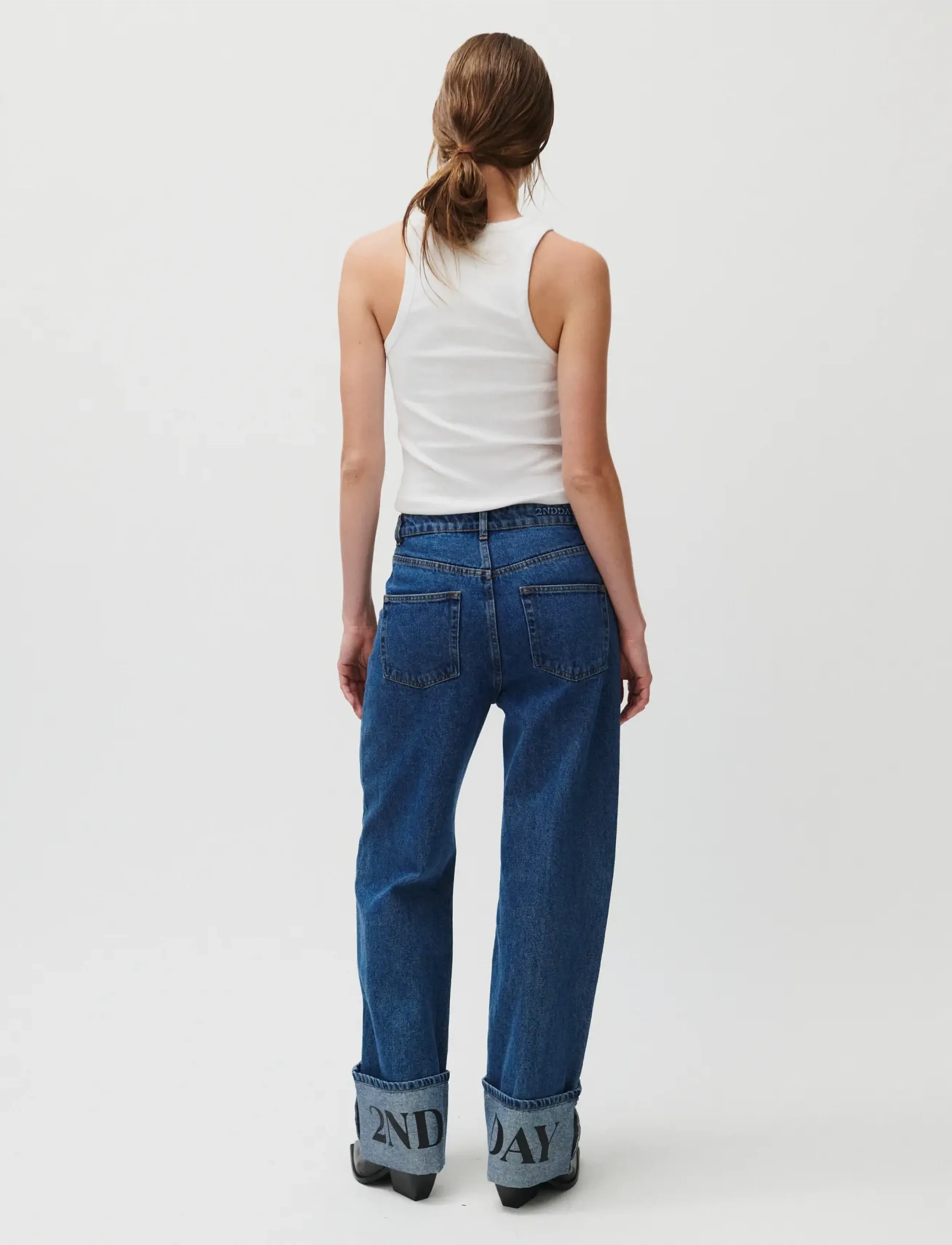 2NDDAY - 2ND Rode - Cuff Denim - brede jeans - indigo - 4