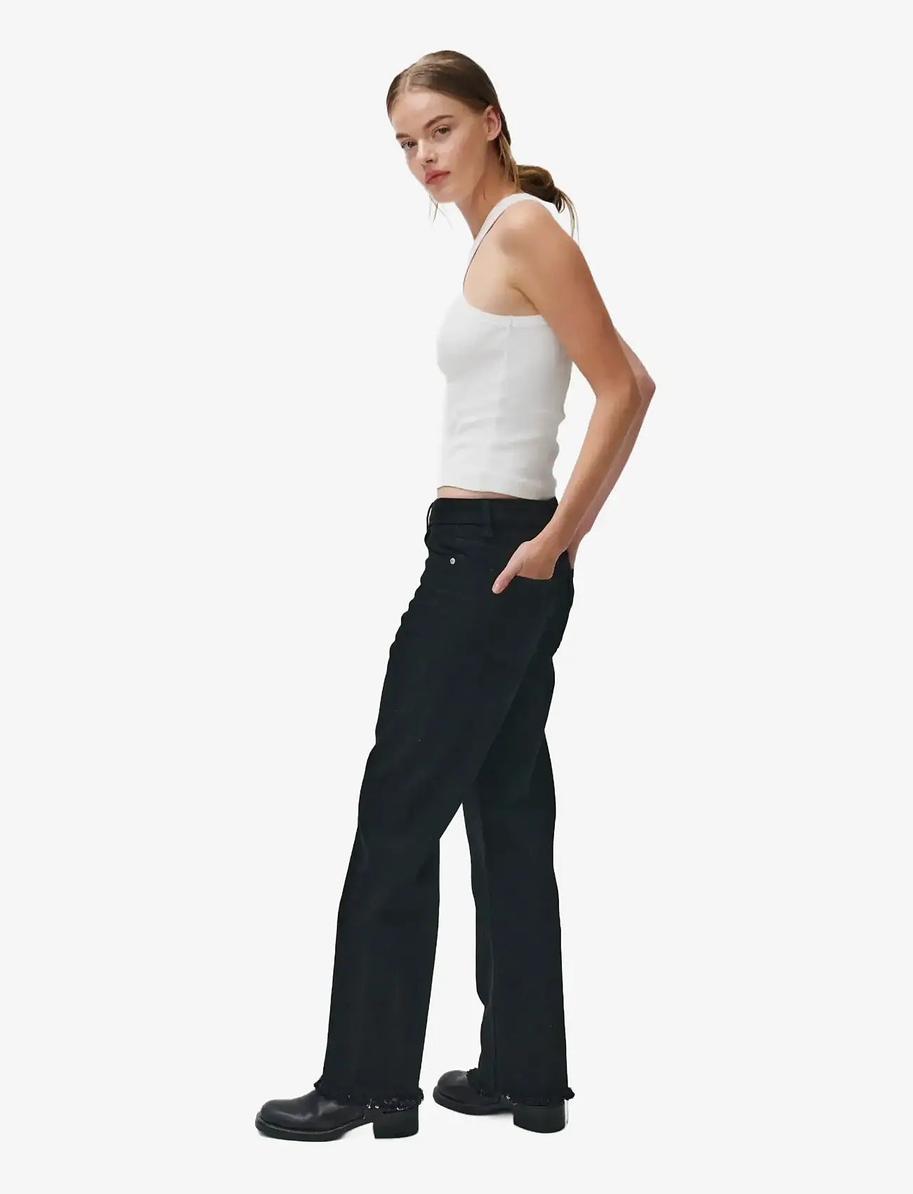 2NDDAY - 2ND Murrie - Black Wash Denim - straight jeans - un black denim - 4