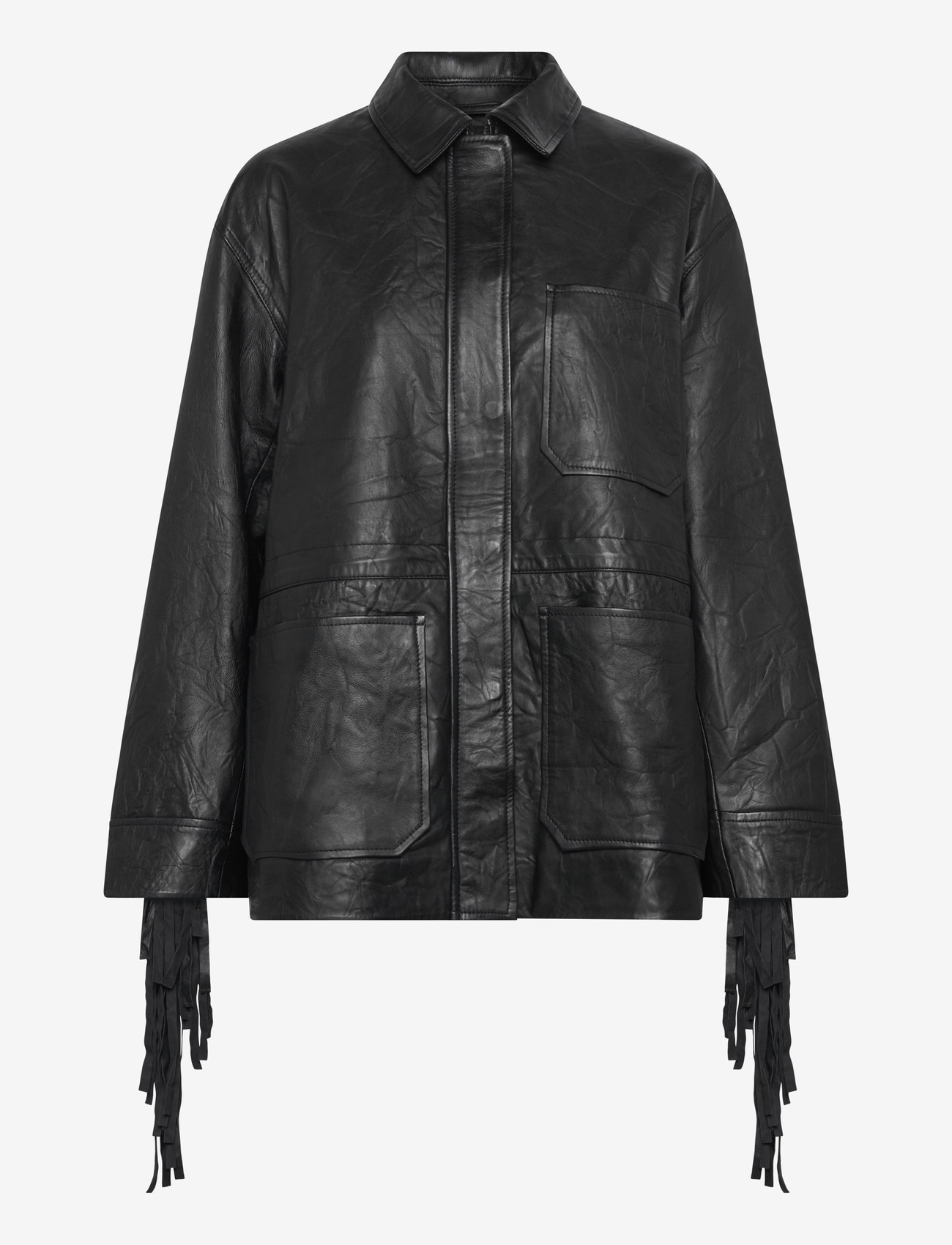 2NDDAY - 2ND Brucet - Fine Leather - frühlingsjacken - meteorite (black) - 1