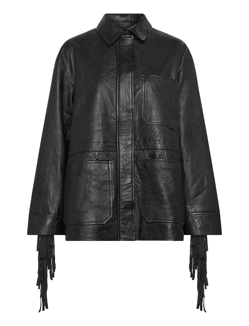 2NDDAY - 2ND Brucet - Fine Leather - frühlingsjacken - meteorite (black) - 1