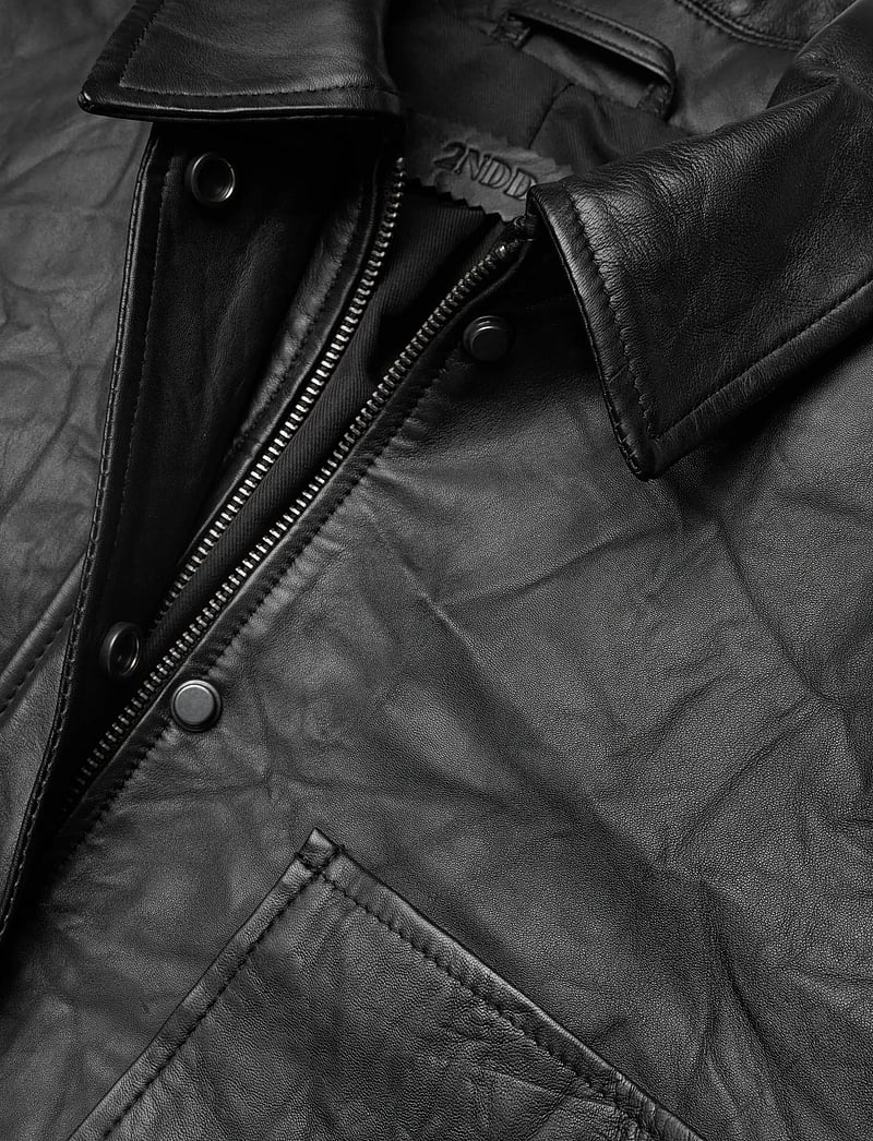2NDDAY - 2ND Brucet - Fine Leather - frühlingsjacken - meteorite (black) - 5