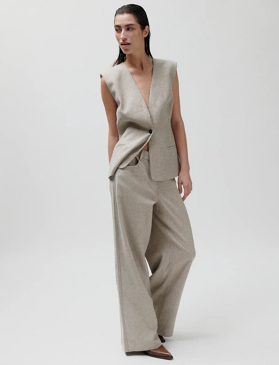 2NDDAY - 2ND Juell - Striped Linen Blend - frühlingsjacken - moonbeam - 3