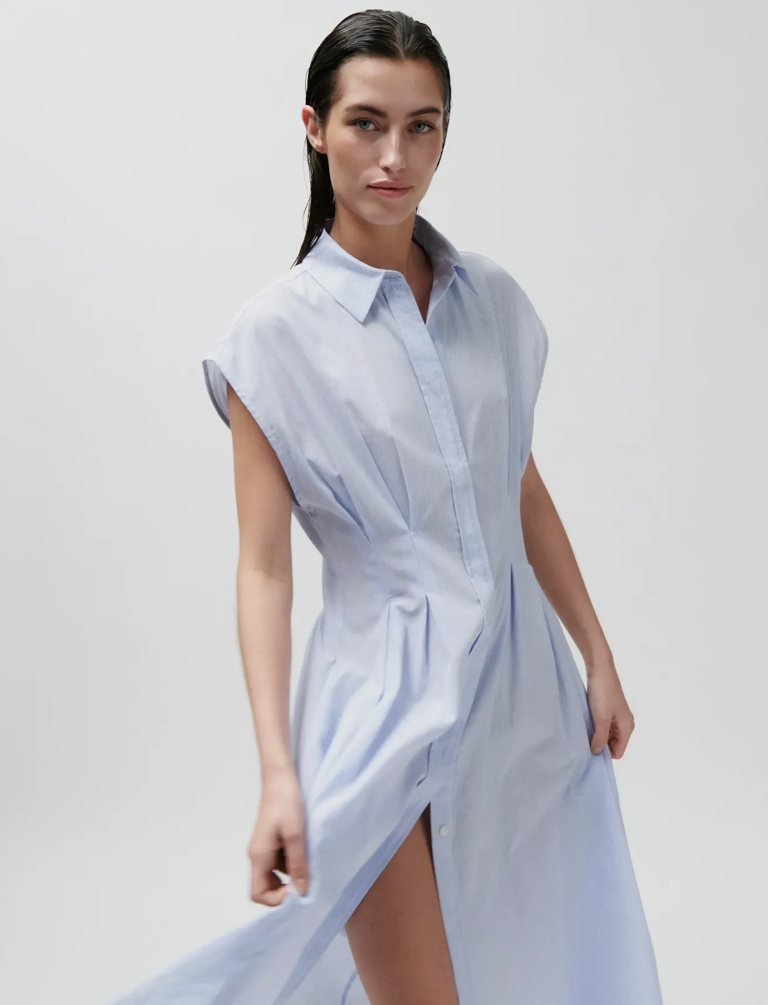 2NDDAY 2ND Jamie - Crisp Summer Shirting - Midikleider - SERENITY / blue